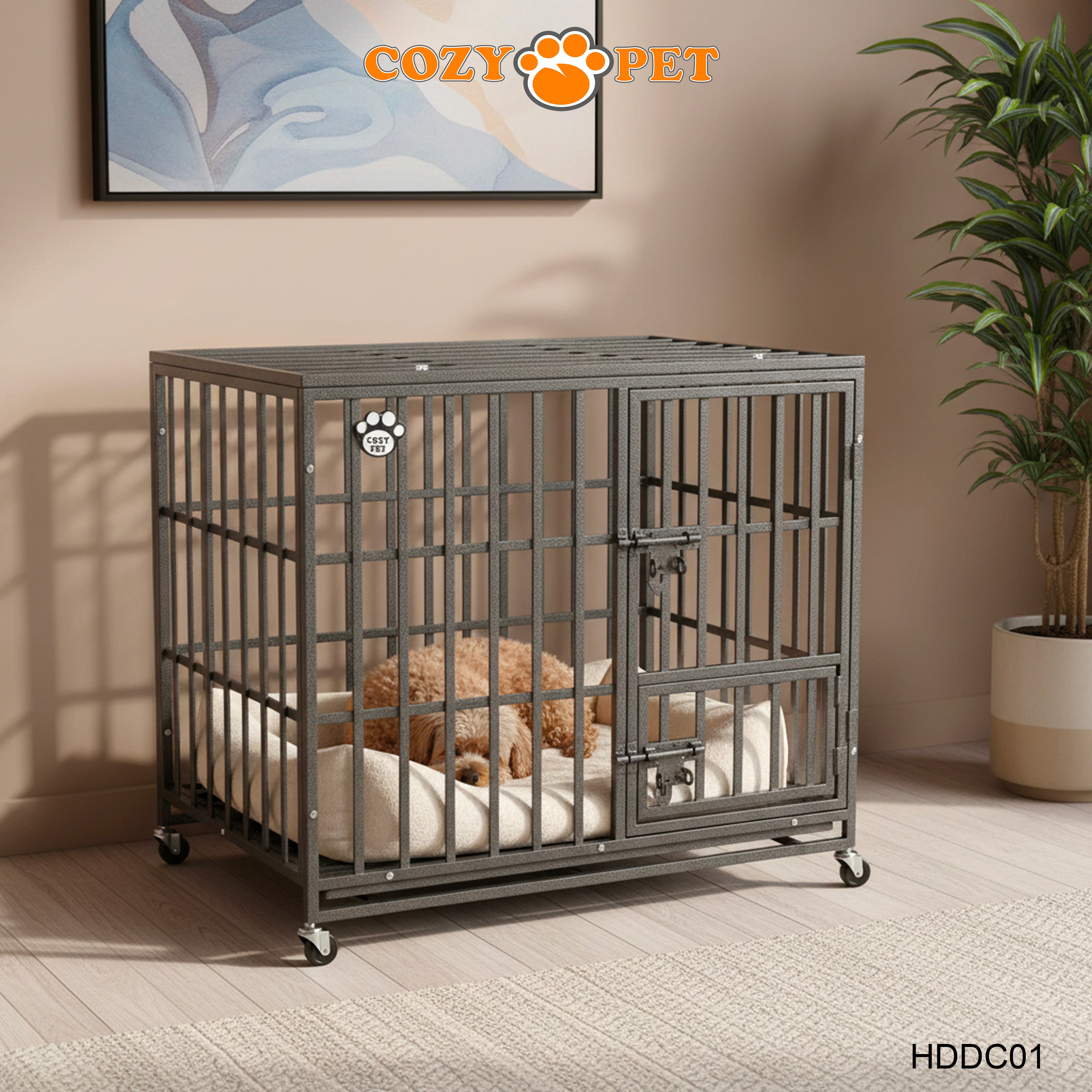Cozy Pet Heavy Duty Dog Crate 36" M Steel Dog Cage Vet Groomers Commercial Use Kennel HDDC01