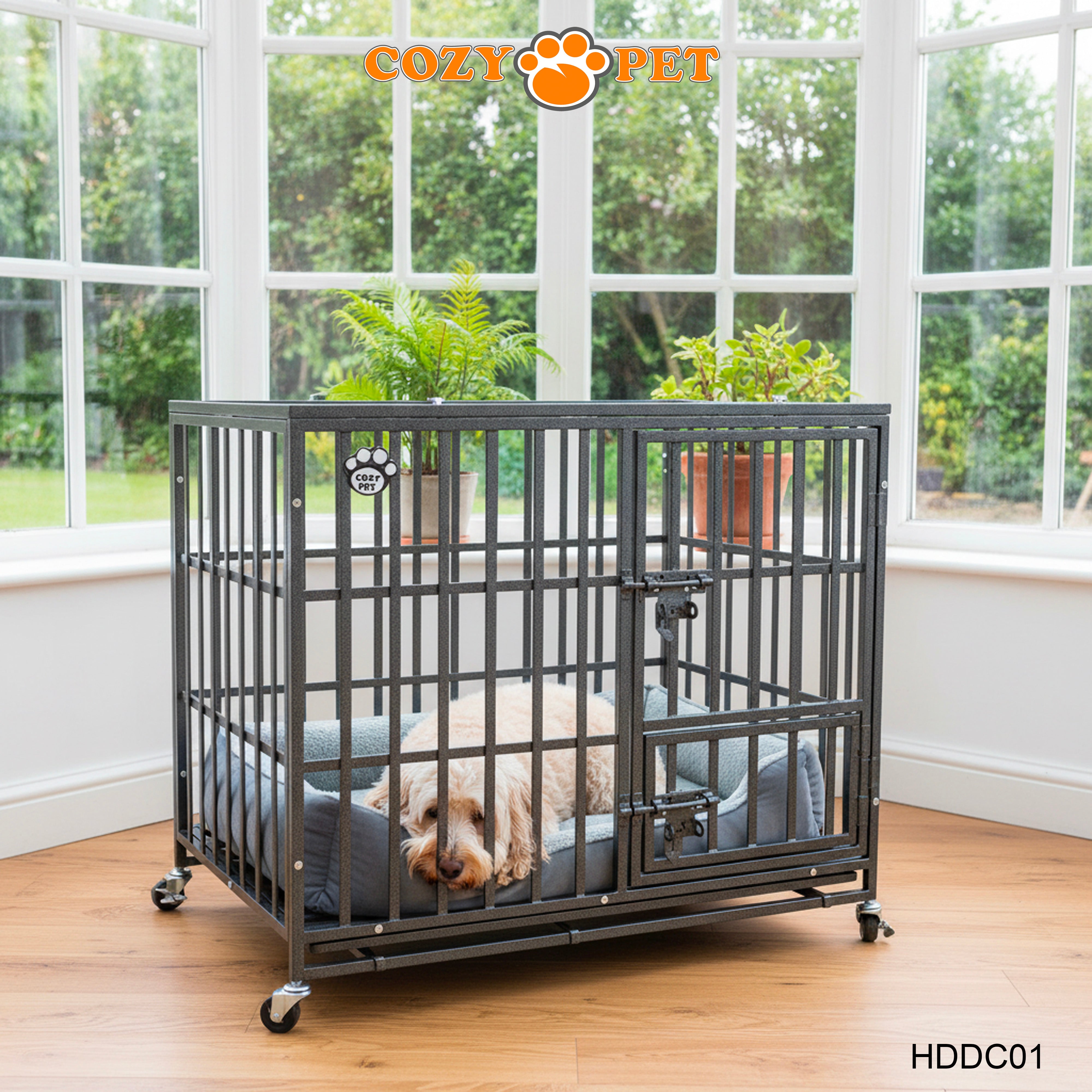 Cozy Pet Heavy Duty Dog Crate 36" M Steel Dog Cage Vet Groomers Commercial Use Kennel HDDC01