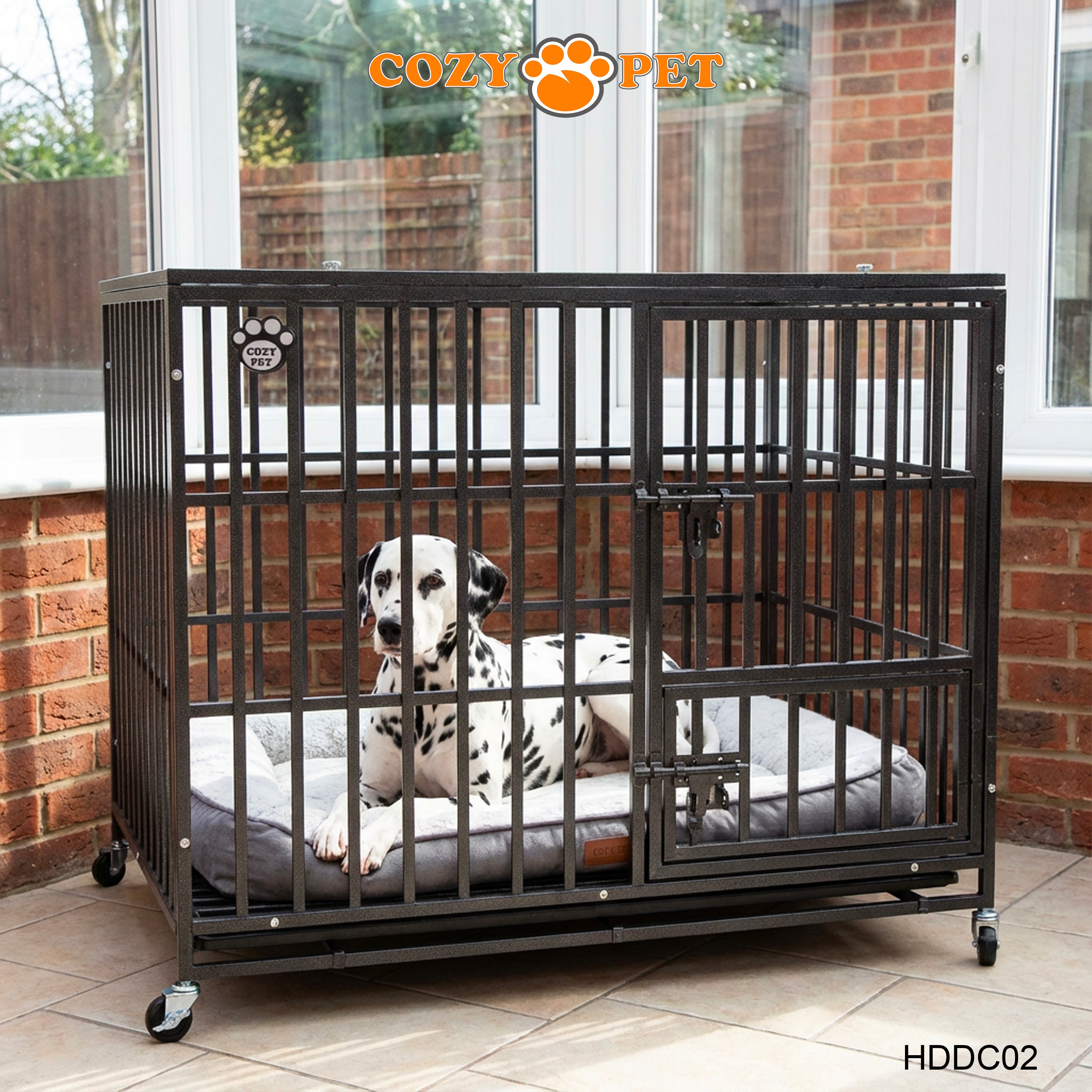 Cozy Pet Heavy Duty Dog Crate 42" L Steel Dog Cage Vet Groomers Commercial Use Kennel HDDC02