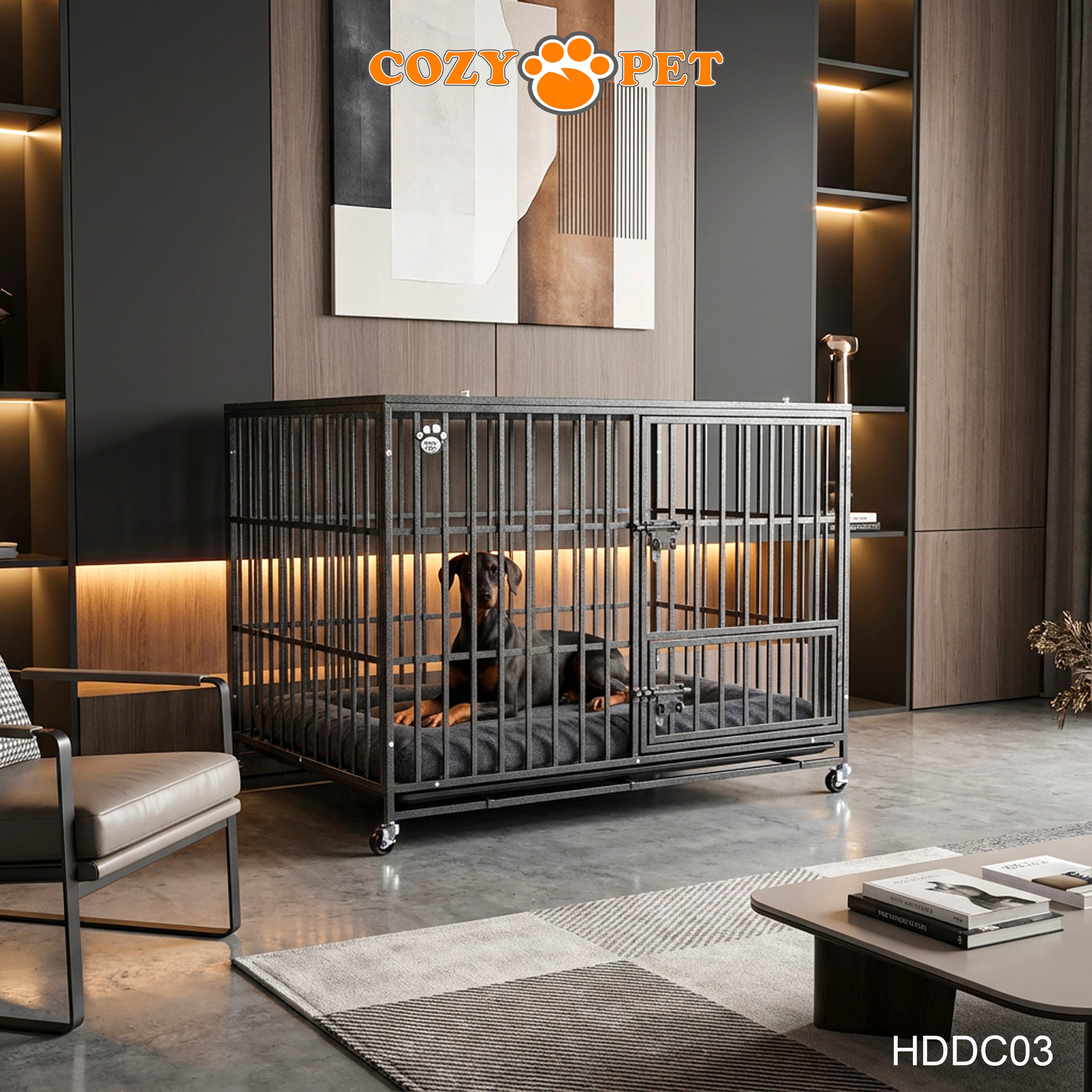Cozy Pet Heavy Duty Dog Crate 49" XL Steel Dog Cage Vet Groomers Commercial Use Kennel HDDC03