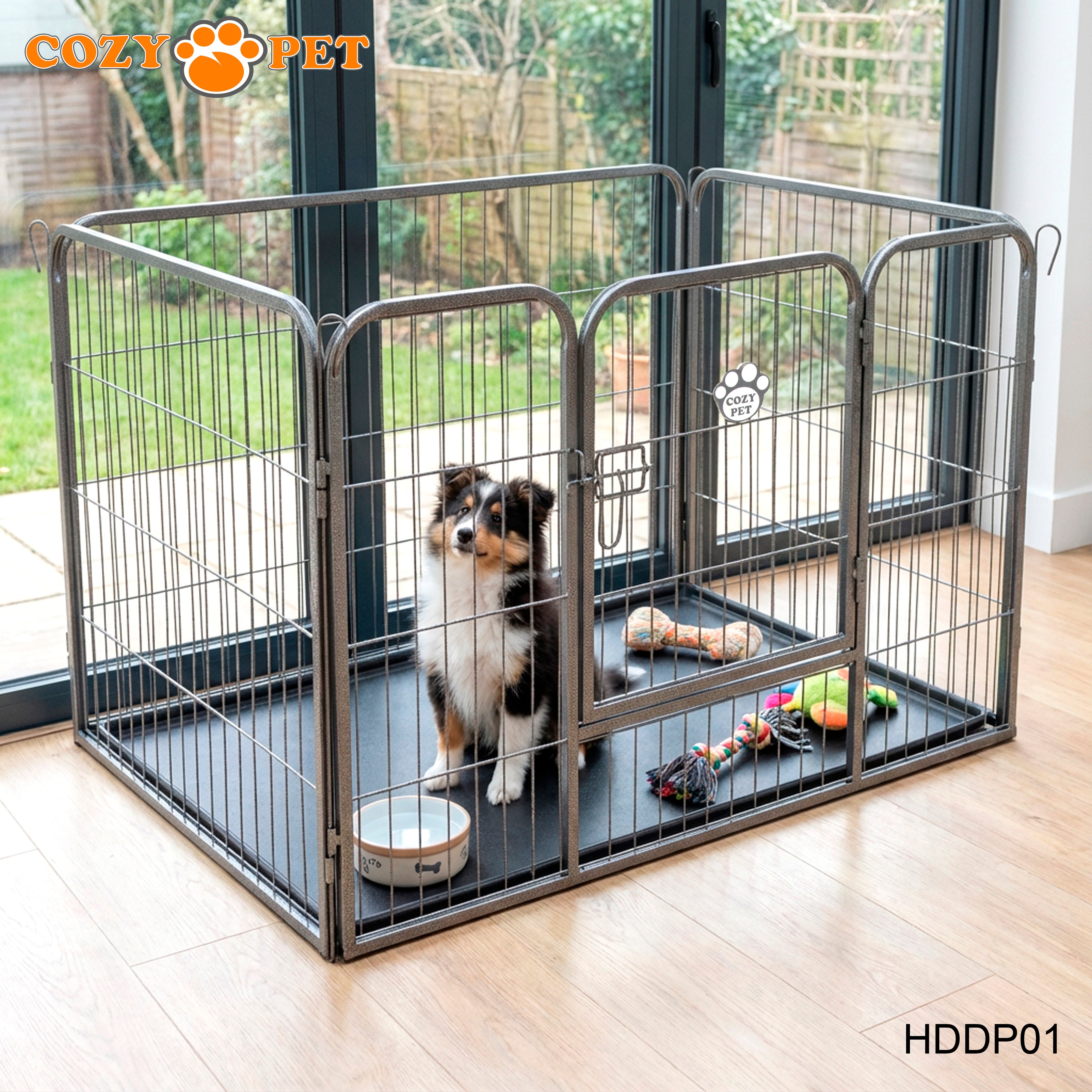 Cozy Pet Heavy Duty Playpen with ABS Tray Dog Crate 61cm Tall Model HDDP01