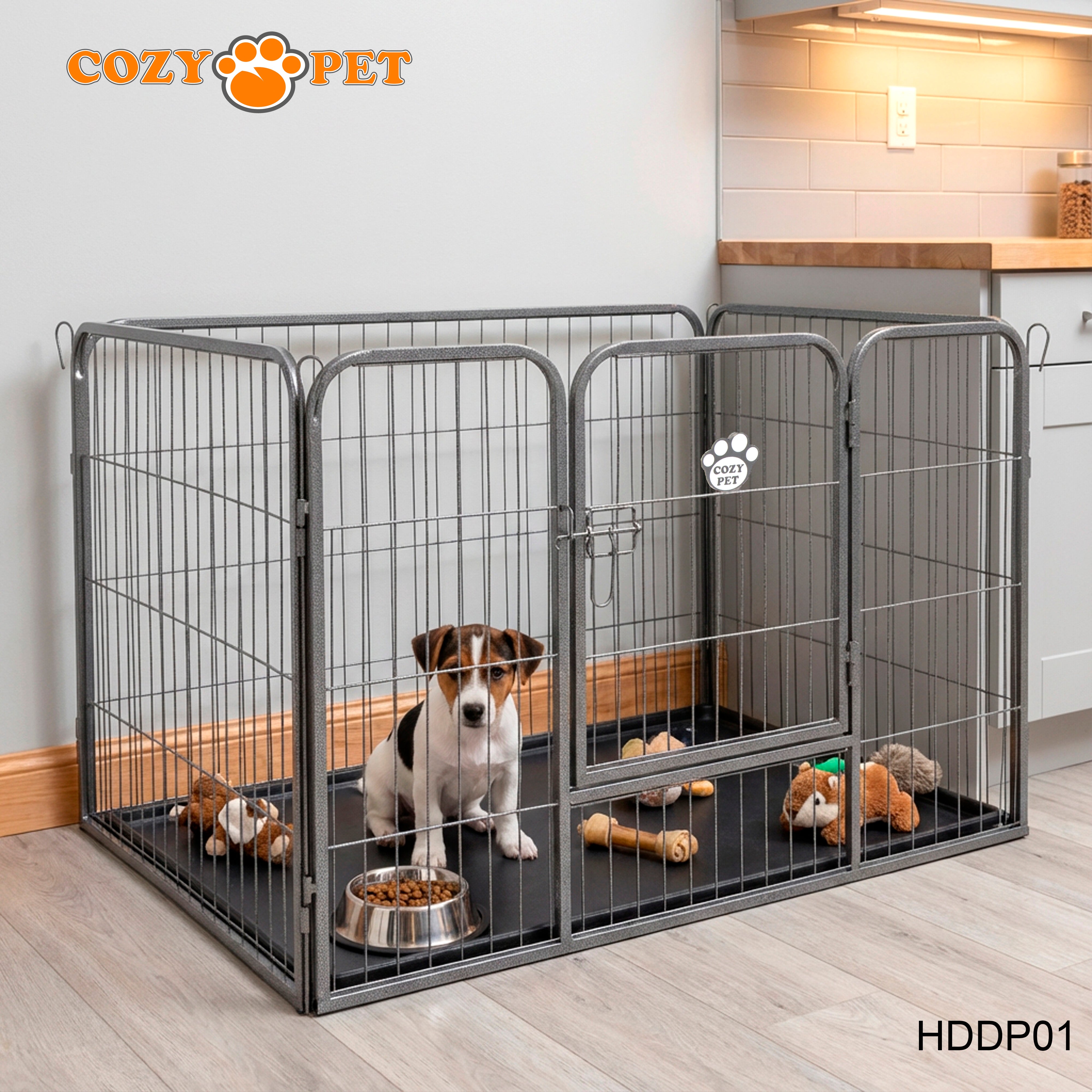 Cozy Pet Heavy Duty Playpen with ABS Tray Dog Crate 61cm Tall Model HDDP01