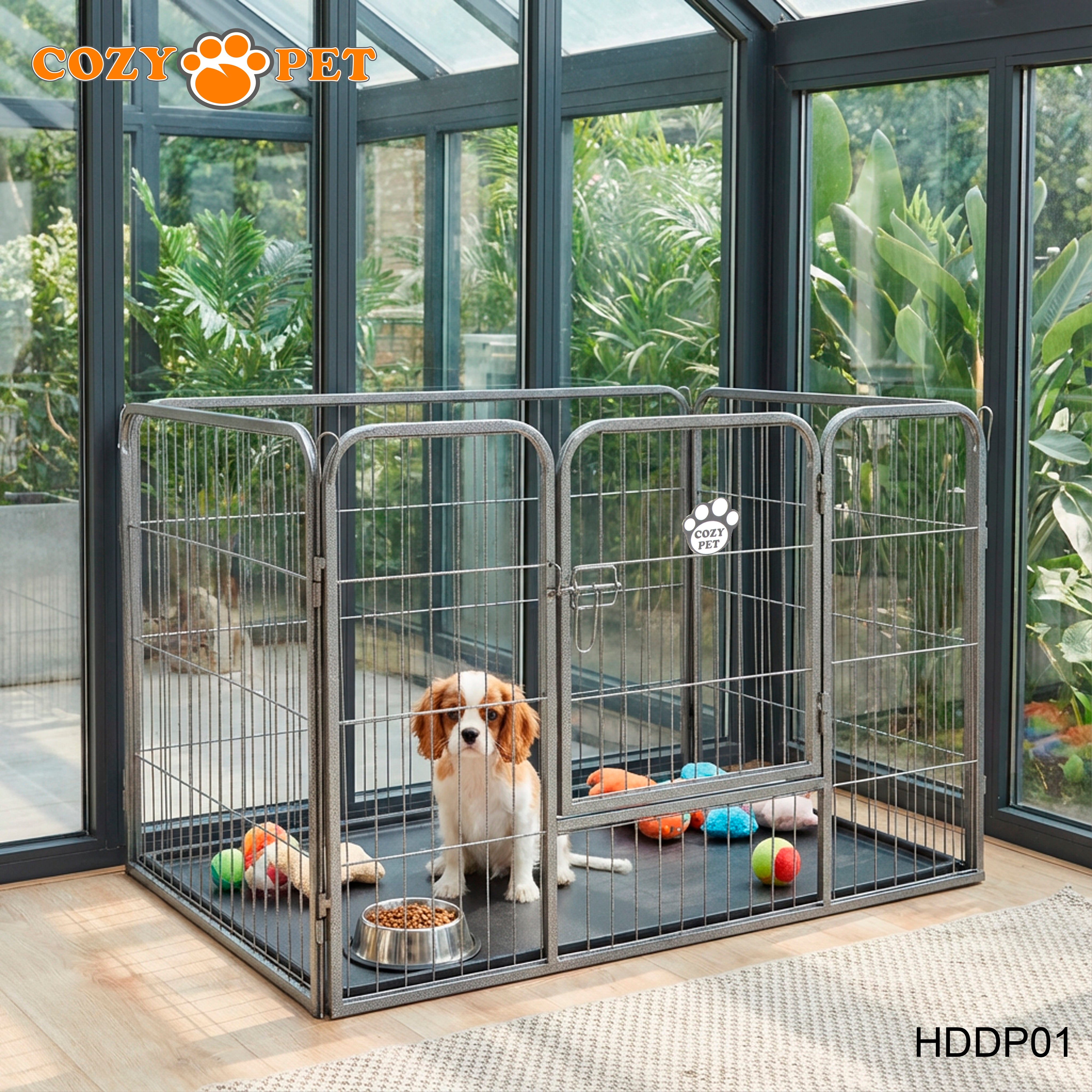 Cozy Pet Heavy Duty Playpen with ABS Tray Dog Crate 61cm Tall Model HDDP01