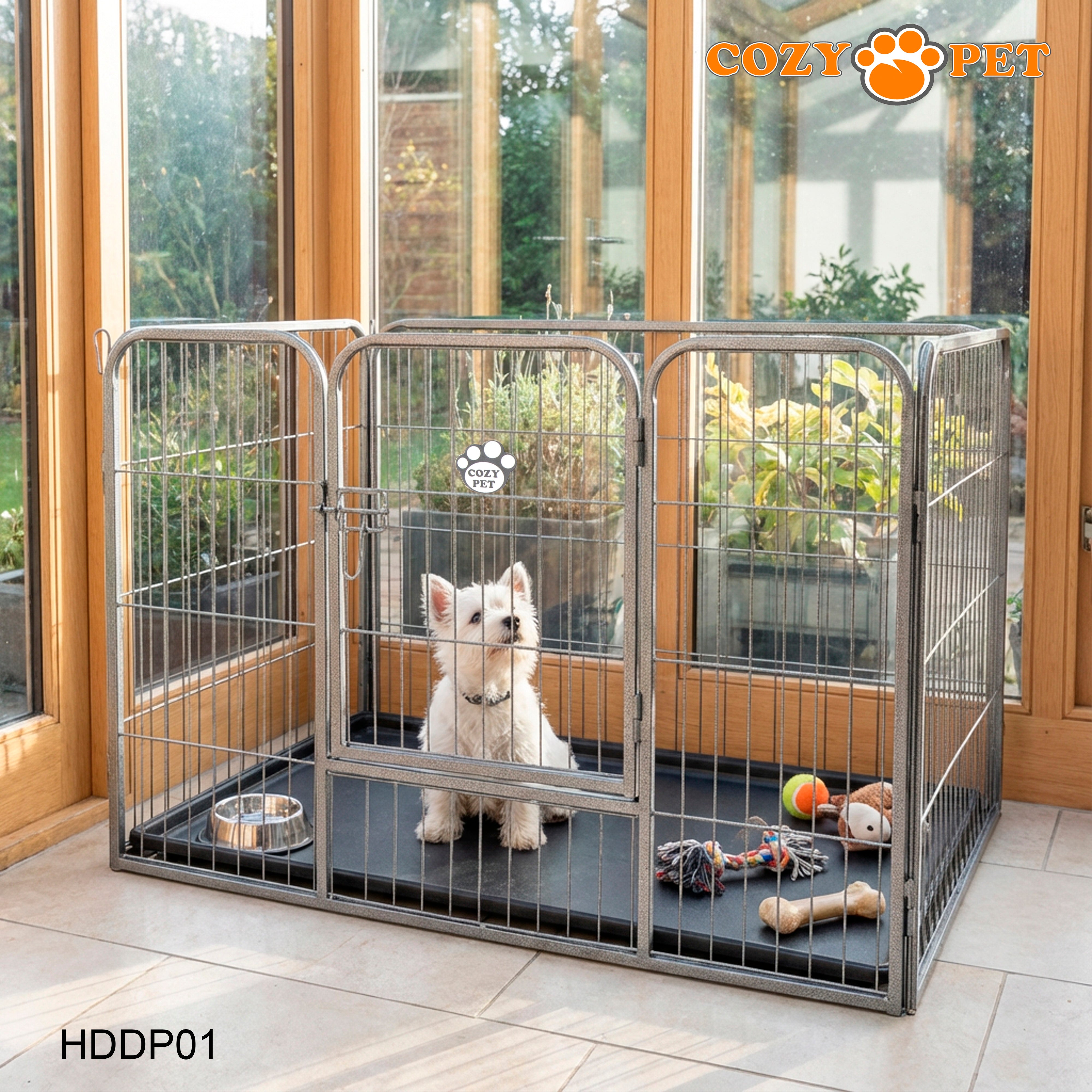 Cozy Pet Heavy Duty Playpen with ABS Tray Dog Crate 61cm Tall Model HDDP01