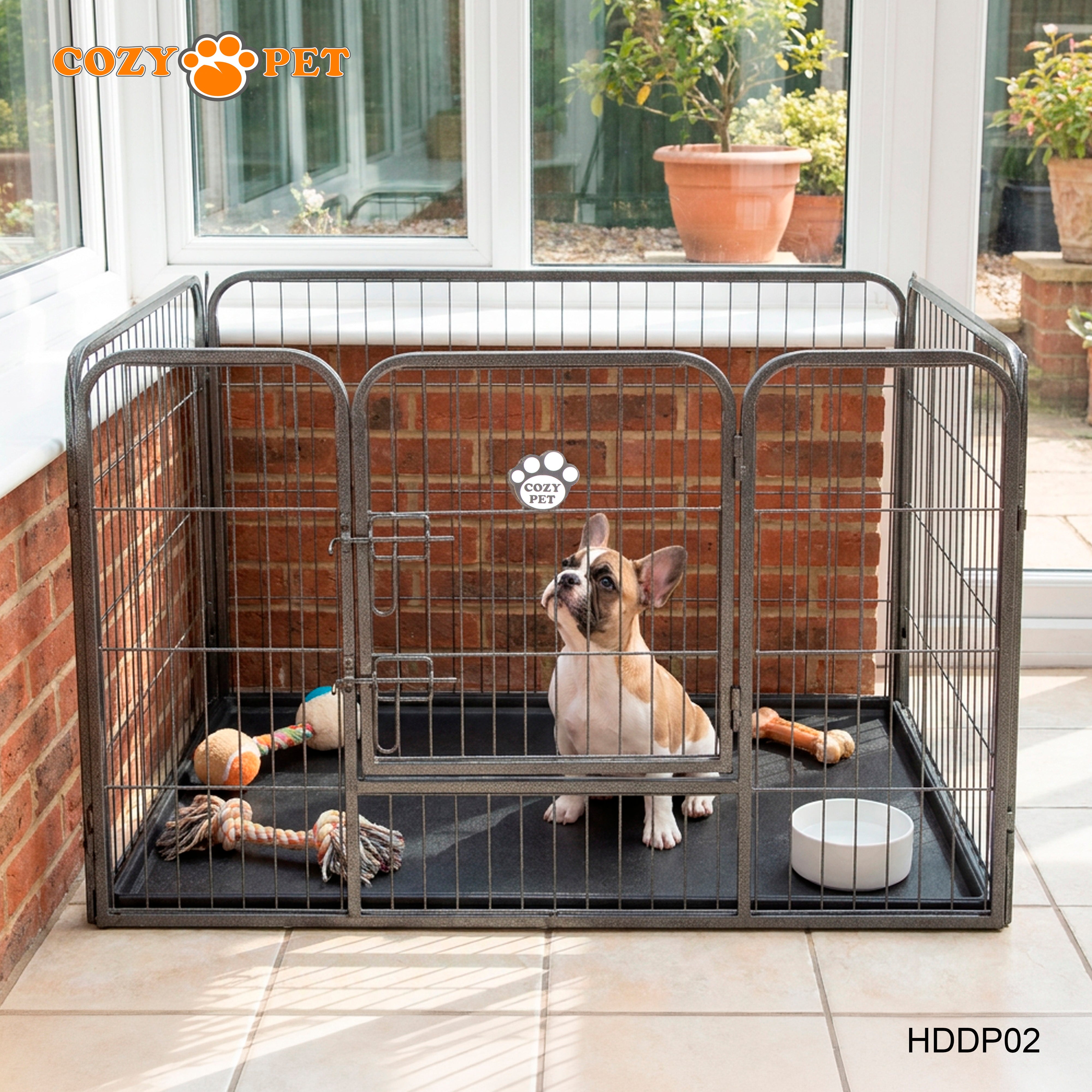 Cozy Pet Heavy Duty Playpen with ABS Tray 70cm Tall Puppy Playpen Dog Crate Model HDDP02