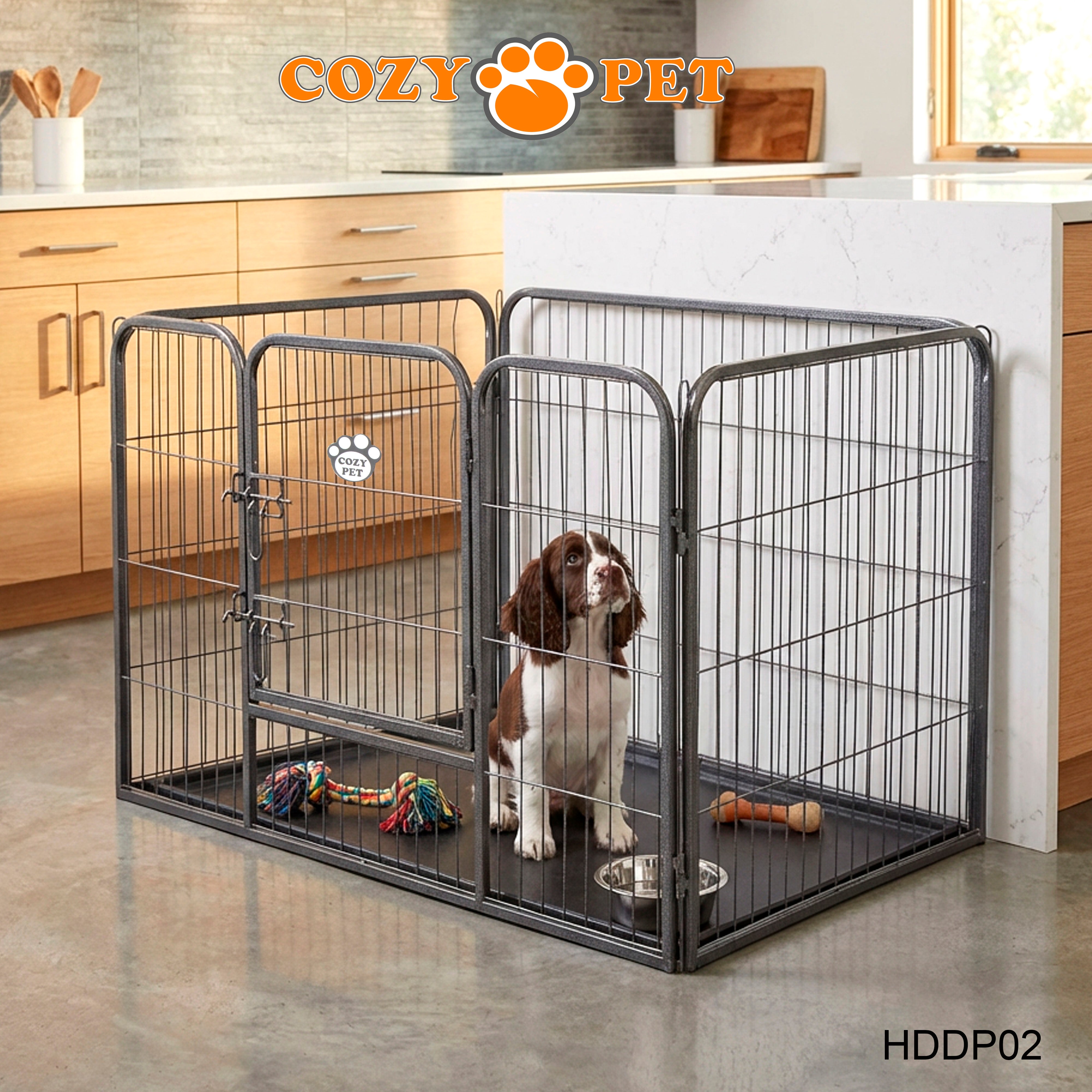 Cozy Pet Heavy Duty Playpen with ABS Tray 70cm Tall Puppy Playpen Dog Crate Model HDDP02