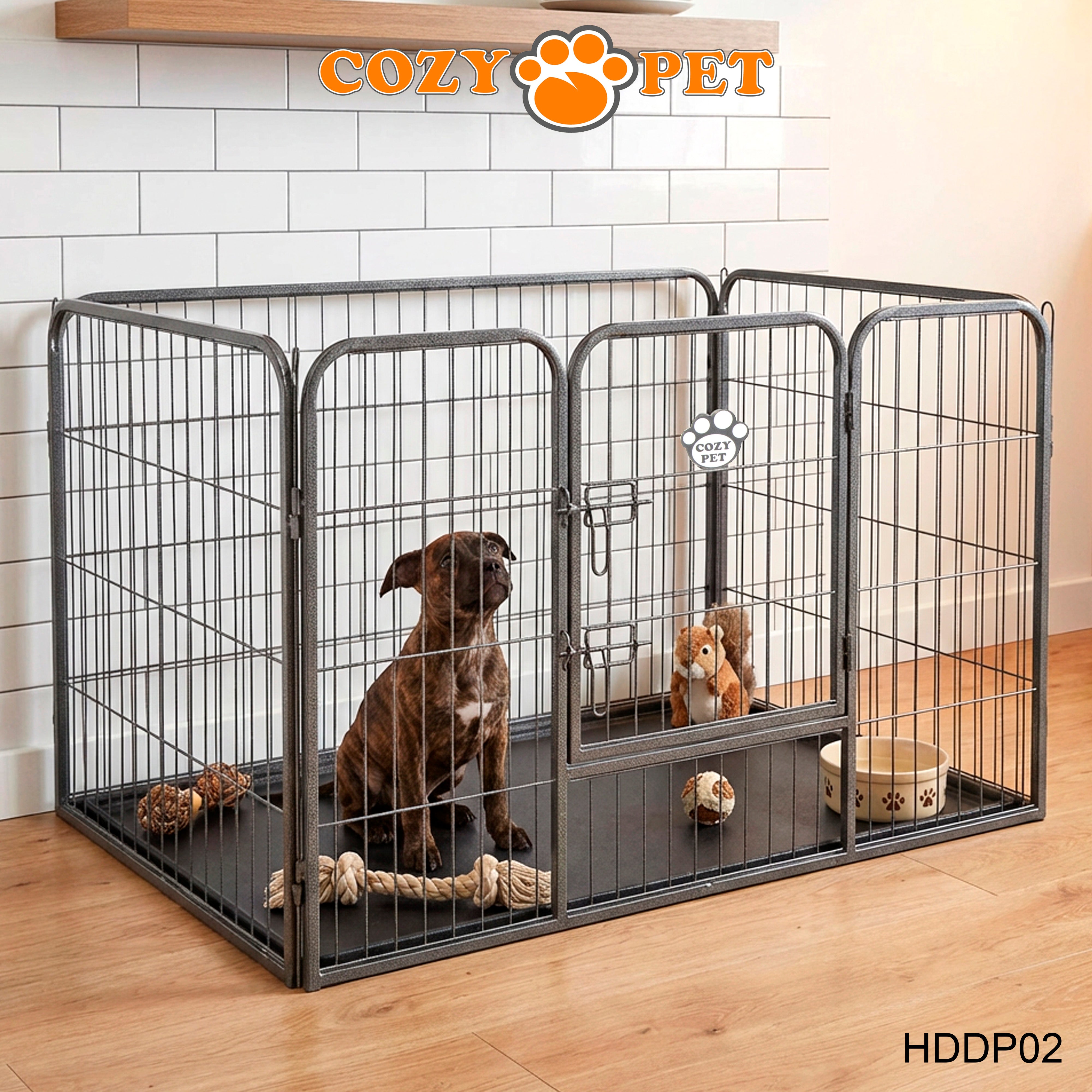 Cozy Pet Heavy Duty Playpen with ABS Tray 70cm Tall Puppy Playpen Dog Crate Model HDDP02