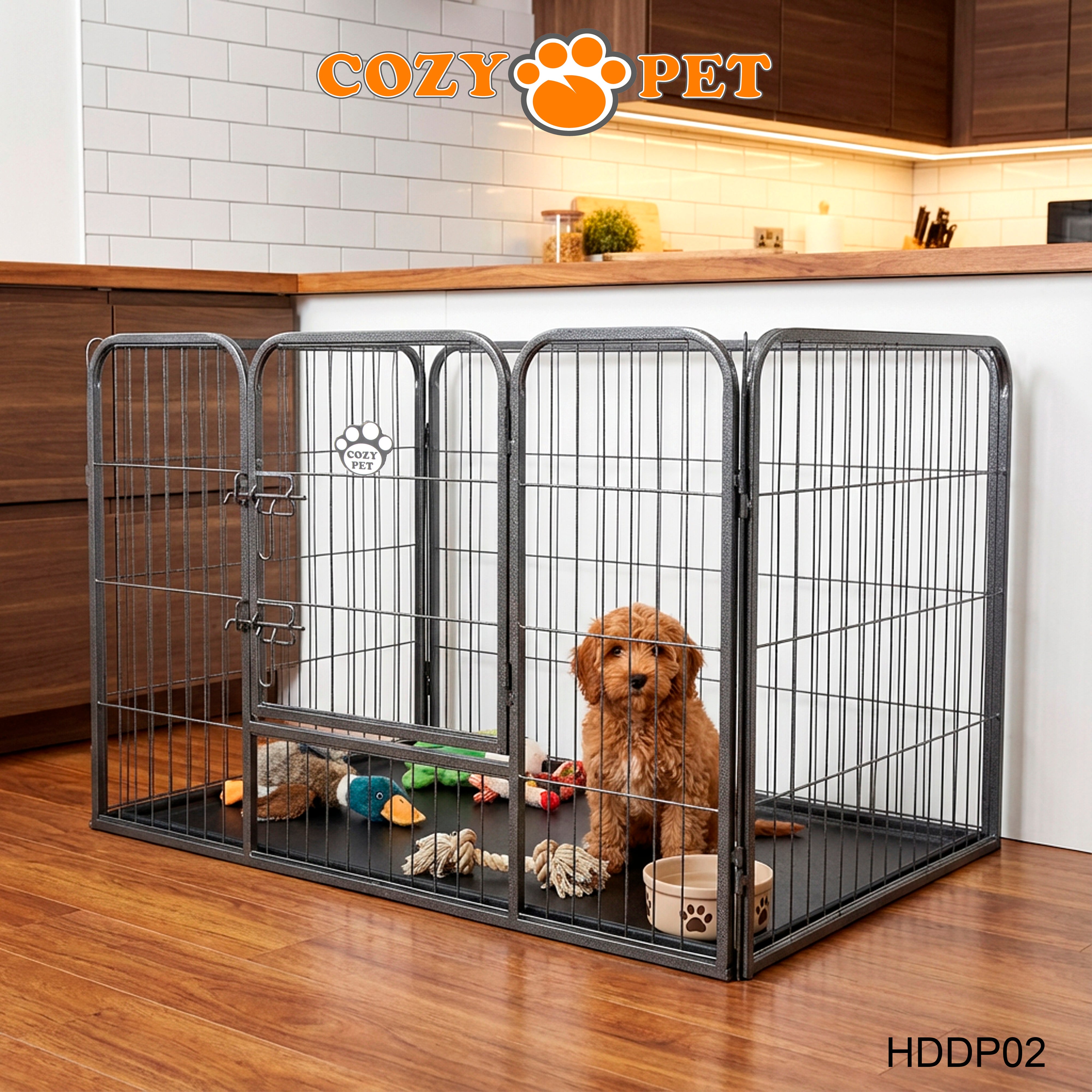 Cozy Pet Heavy Duty Playpen with ABS Tray 70cm Tall Puppy Playpen Dog Crate Model HDDP02