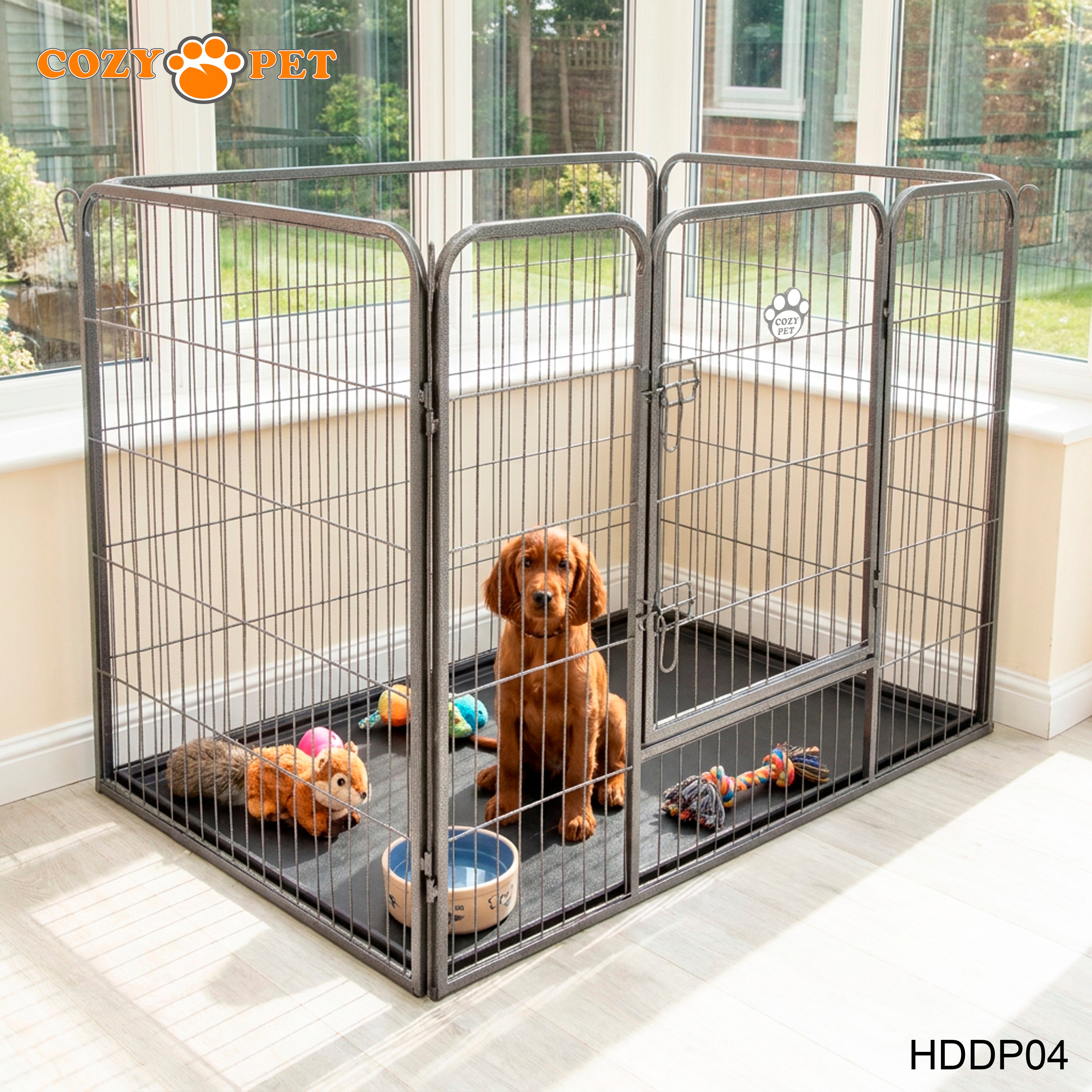 Cozy Pet Heavy Duty Playpen with ABS Tray H 90.5cm Puppy Playpen Dog Crate Model HDDP04