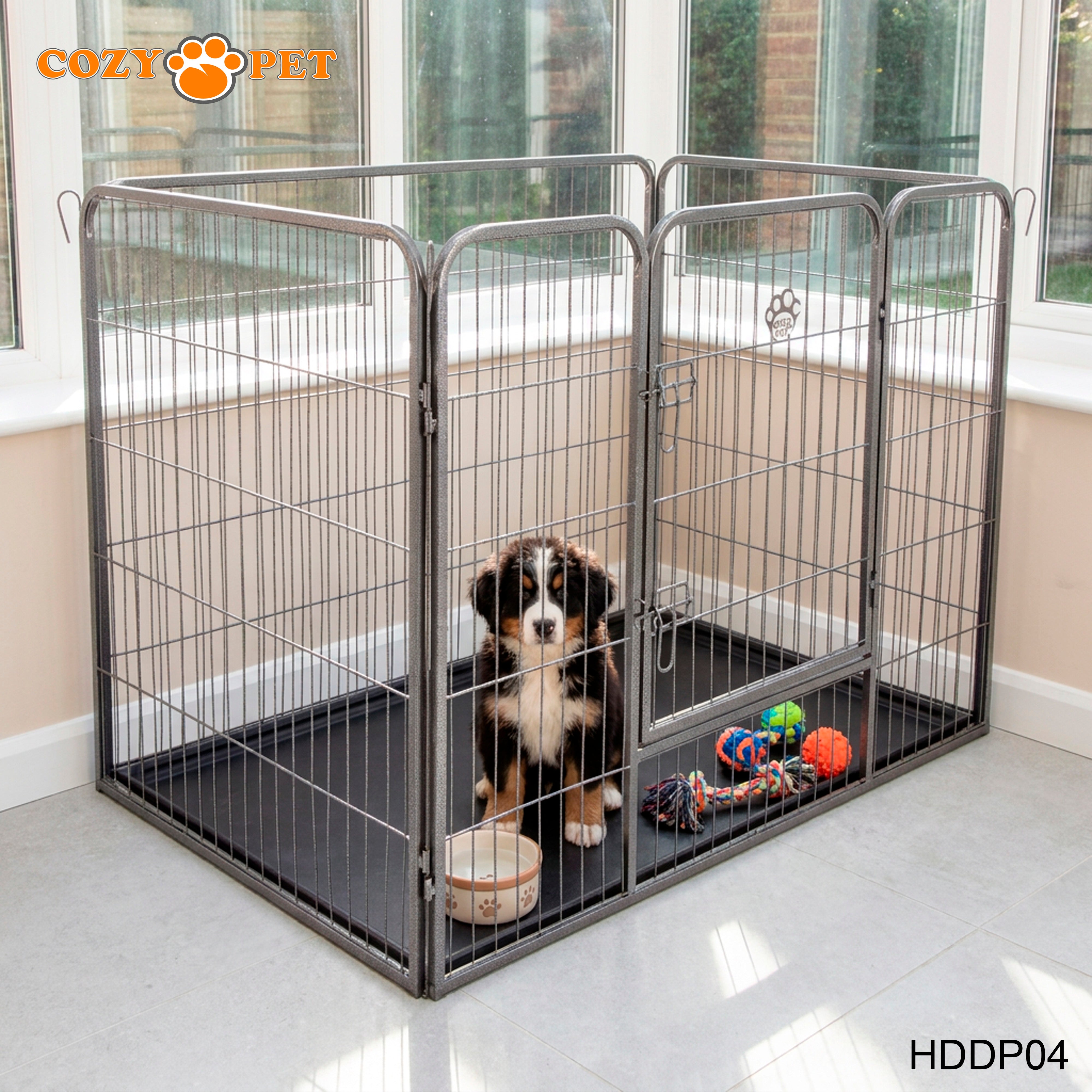 Cozy Pet Heavy Duty Playpen with ABS Tray H 90.5cm Puppy Playpen Dog Crate Model HDDP04