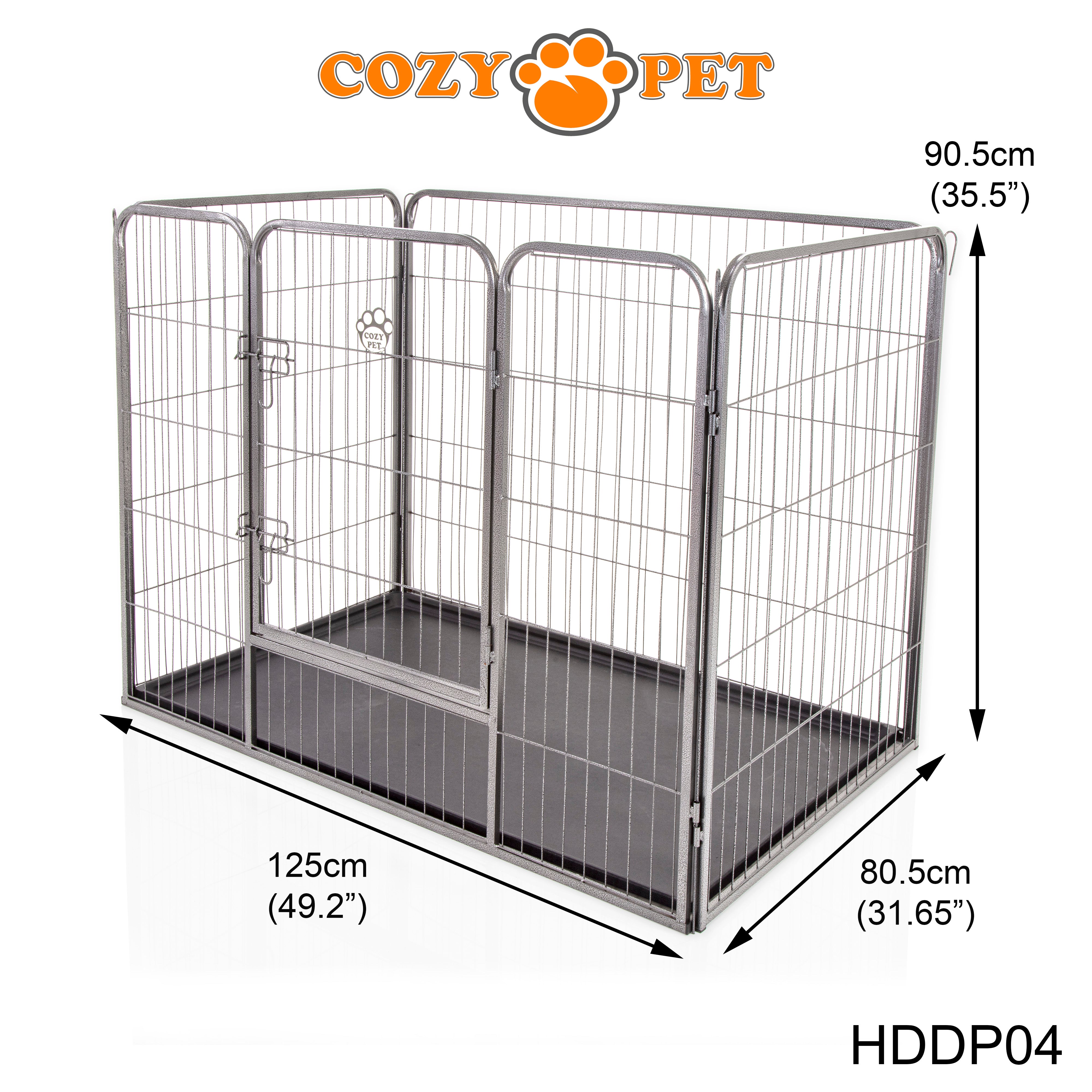 Heavy Duty Playpen with ABS Tray and Vet Bed by Cozy Pet Model HDDP04 + VB48C
