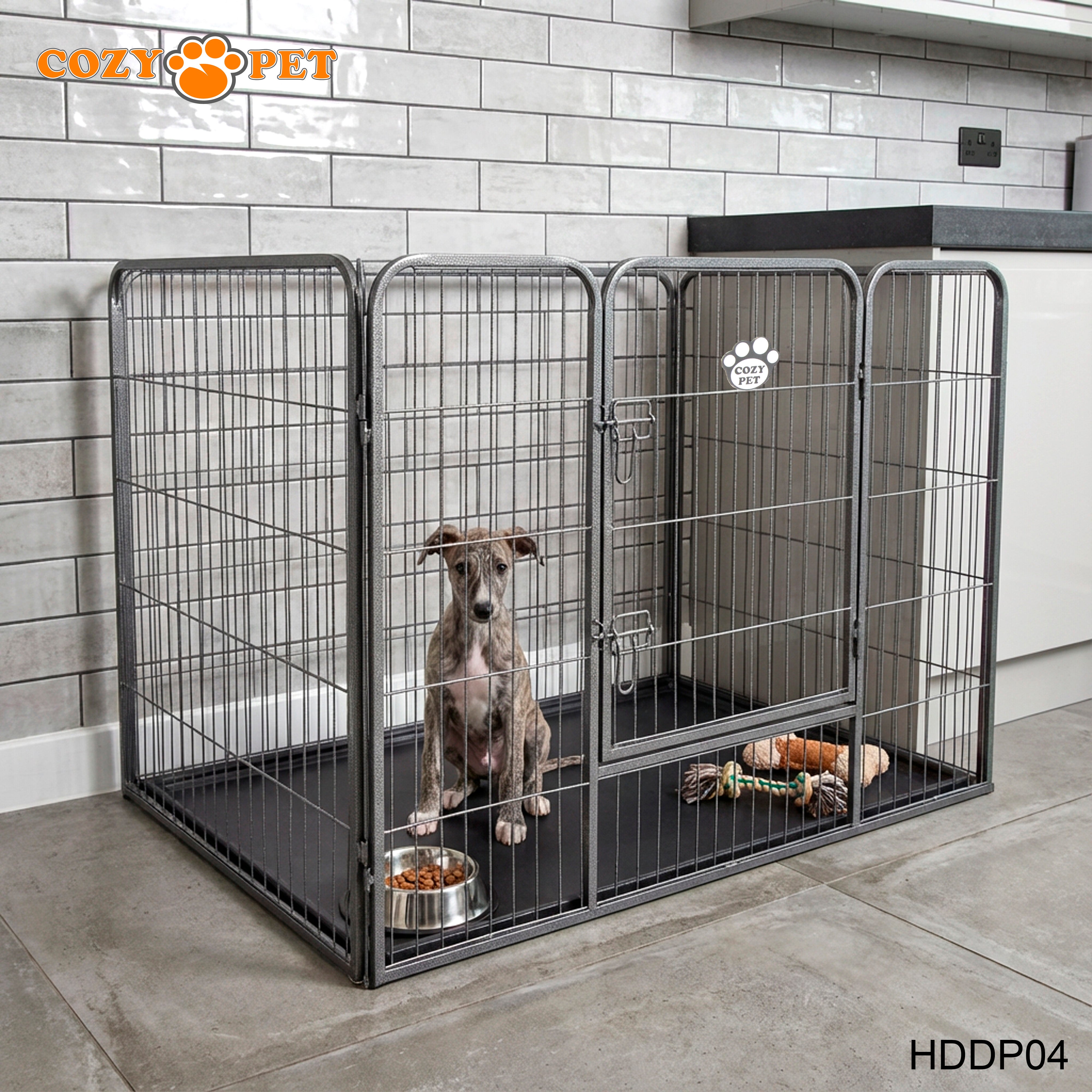 Cozy Pet Heavy Duty Playpen with ABS Tray H 90.5cm Puppy Playpen Dog Crate Model HDDP04