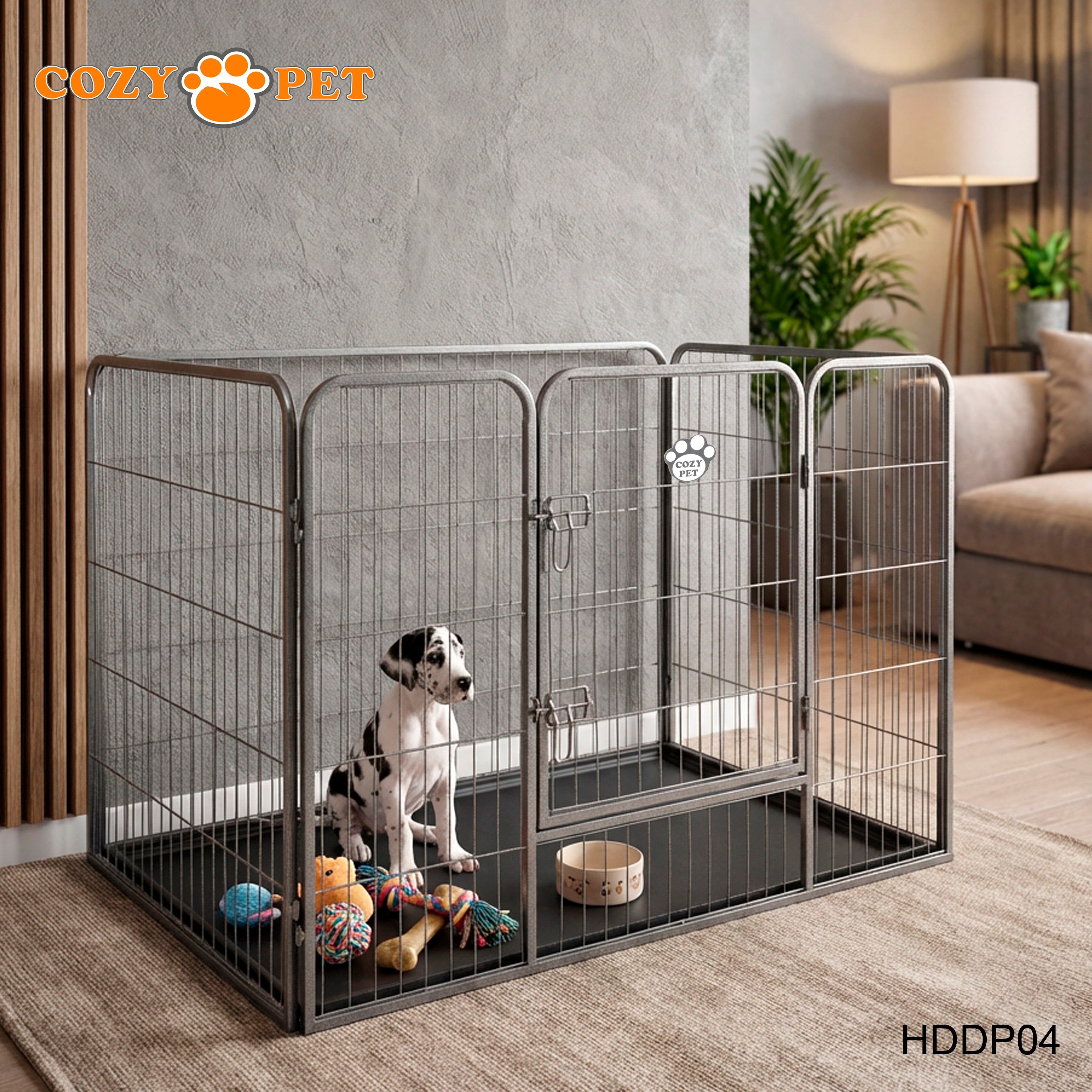 Cozy Pet Heavy Duty Playpen with ABS Tray H 90.5cm Puppy Playpen Dog Crate Model HDDP04