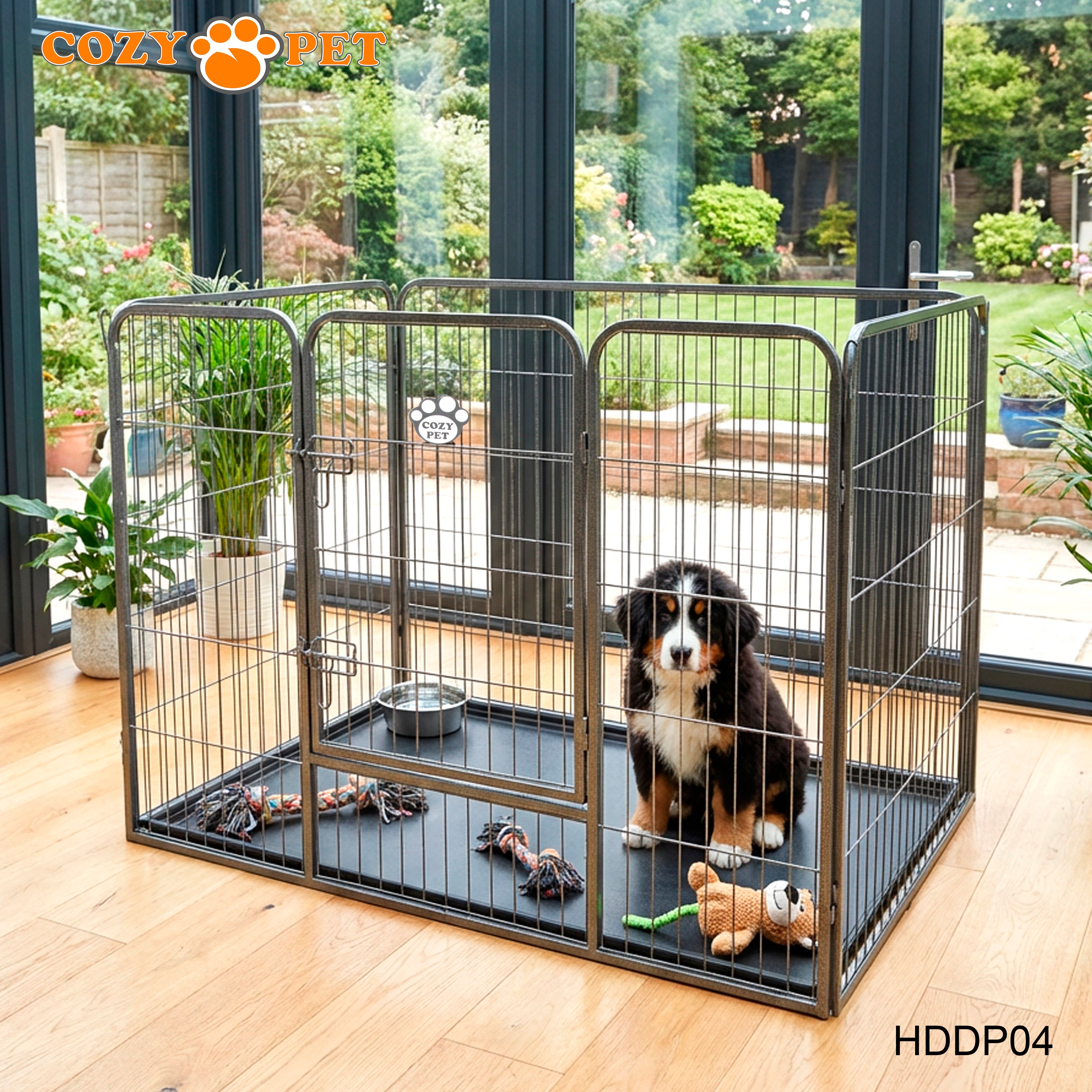 Cozy Pet Heavy Duty Playpen with ABS Tray H 90.5cm Puppy Playpen Dog Crate Model HDDP04