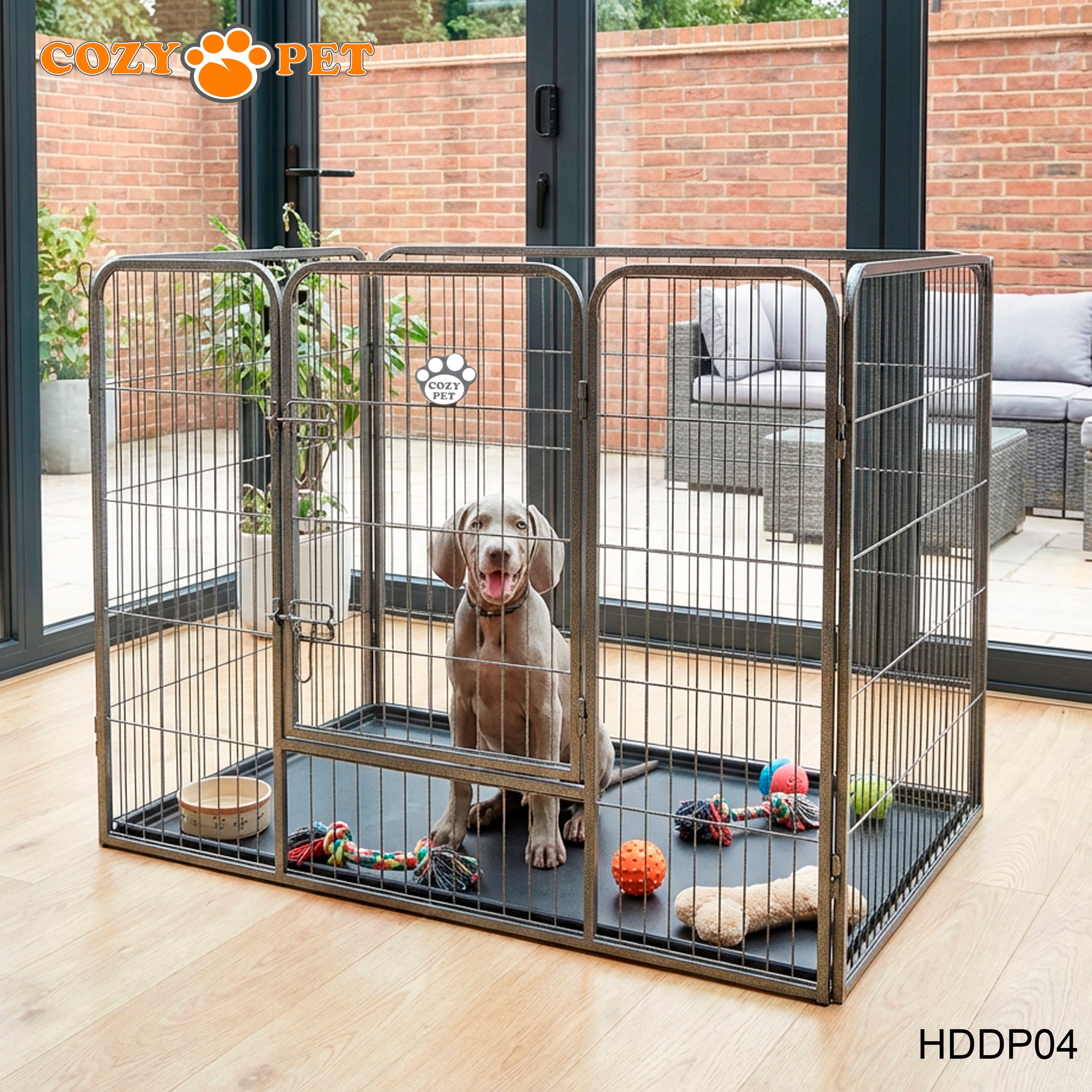 Cozy Pet Heavy Duty Playpen with ABS Tray H 90.5cm Puppy Playpen Dog Crate Model HDDP04