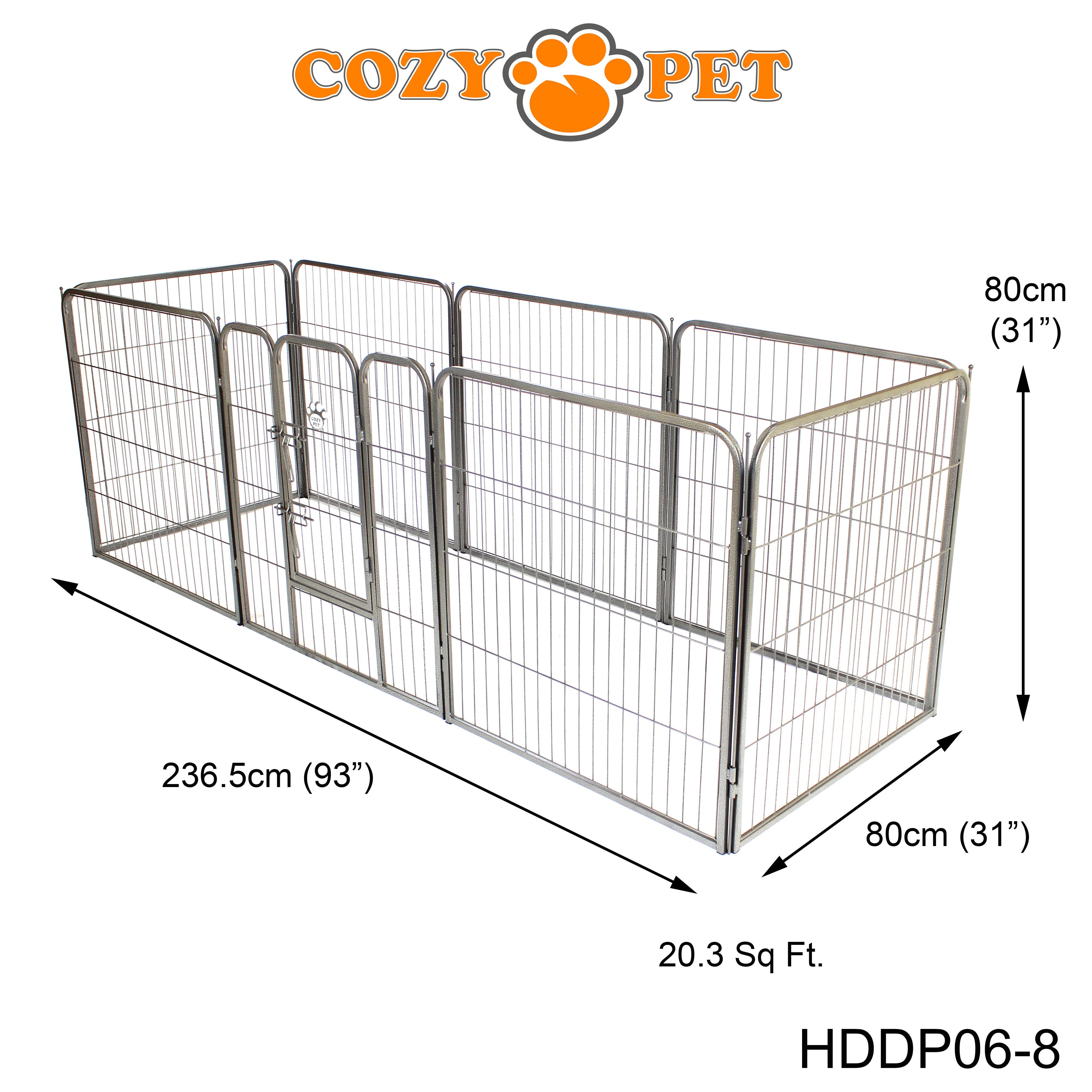 Heavy Duty Playpen 8-Sided 80cm Tall by Cozy Pet Model HDDP06-8