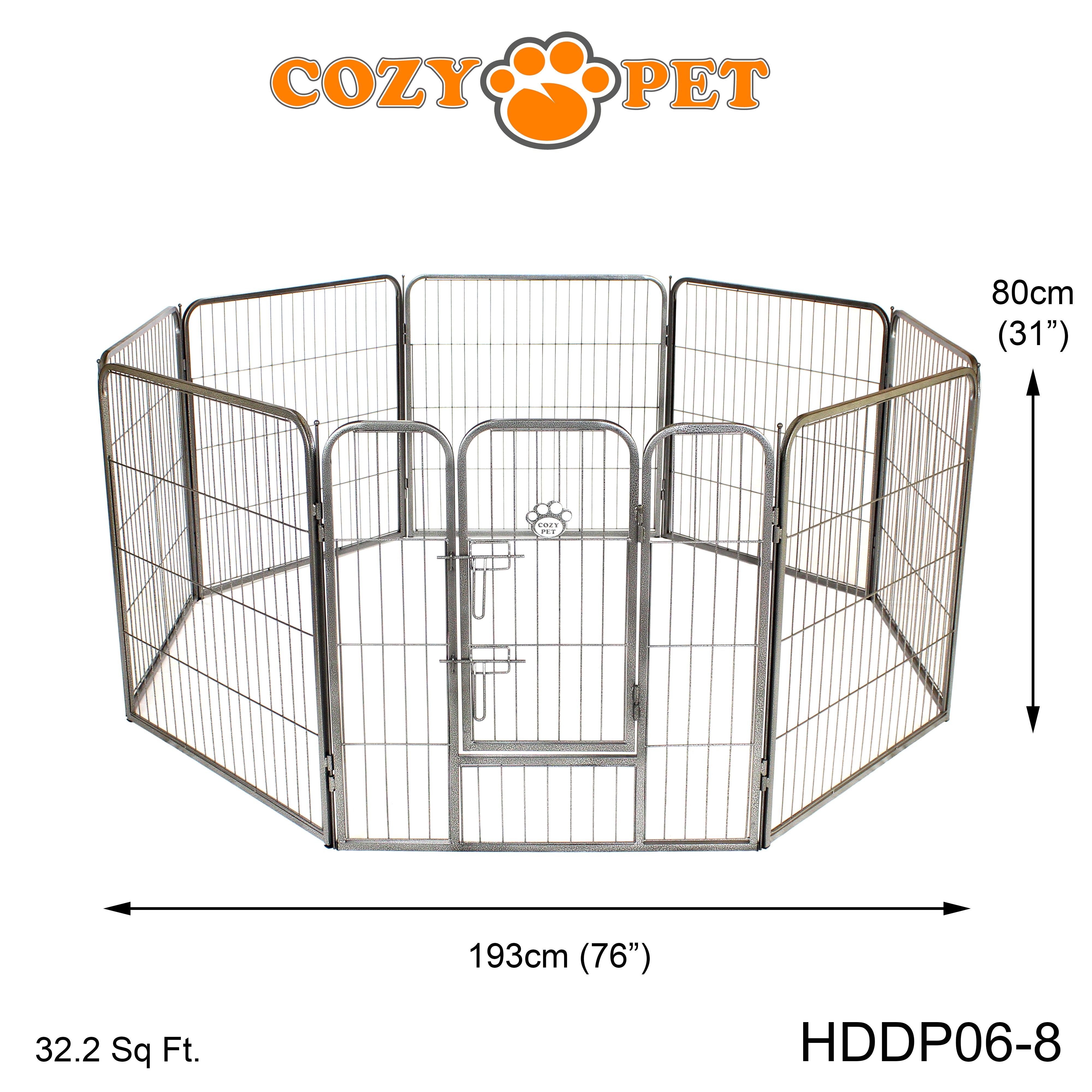 Heavy Duty Playpen 8-Sided 80cm Tall by Cozy Pet Model HDDP06-8