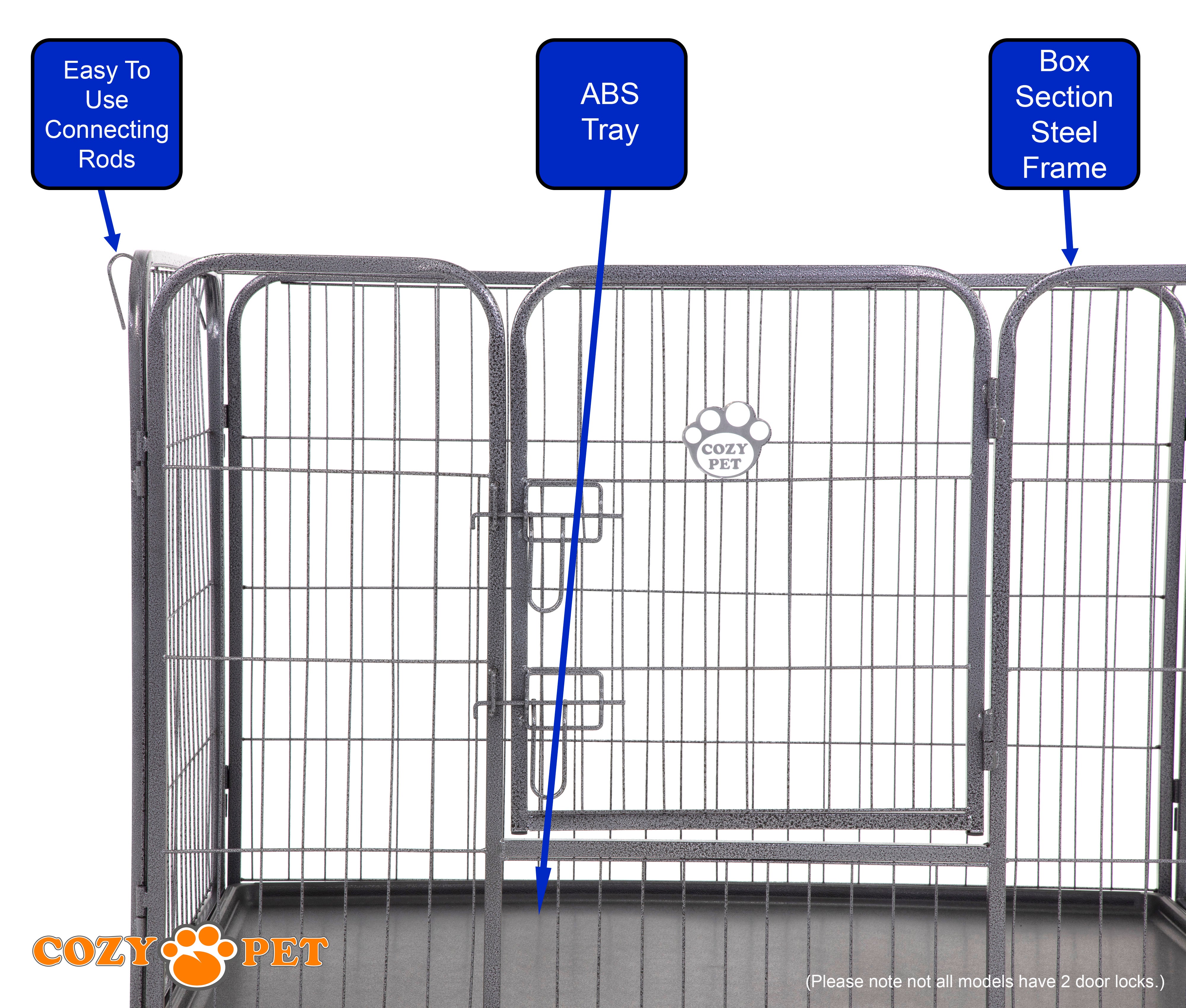 Heavy Duty Playpen with ABS Tray 75.5cm Tall by Cozy Pet Model HDDP03