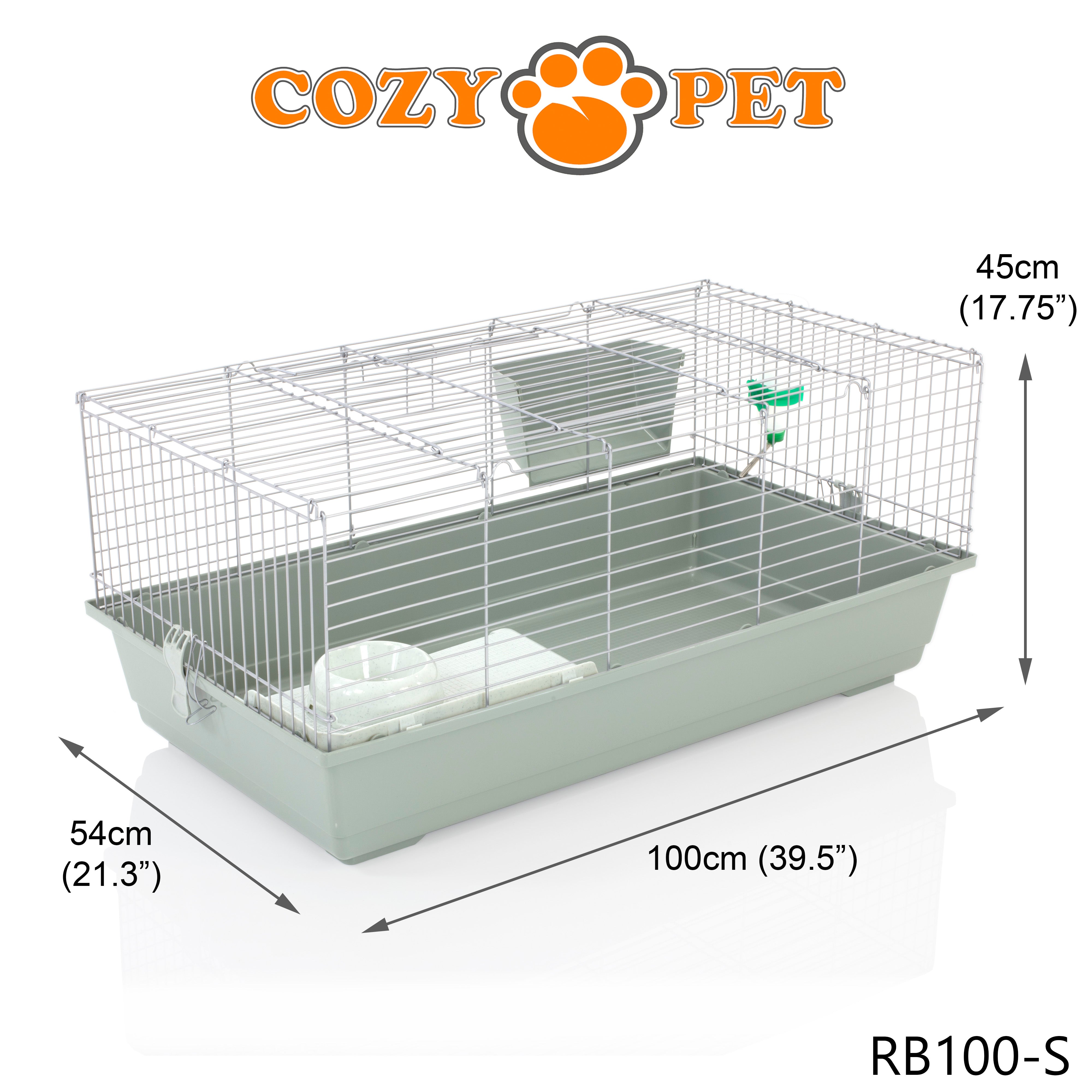 Rabbit Guinea Pig Indoor Cage with Stand by Cozy Pet 100cm for Rat, Chinchilla, Small Animals Hutch Model: RB100-S + RB100-ST