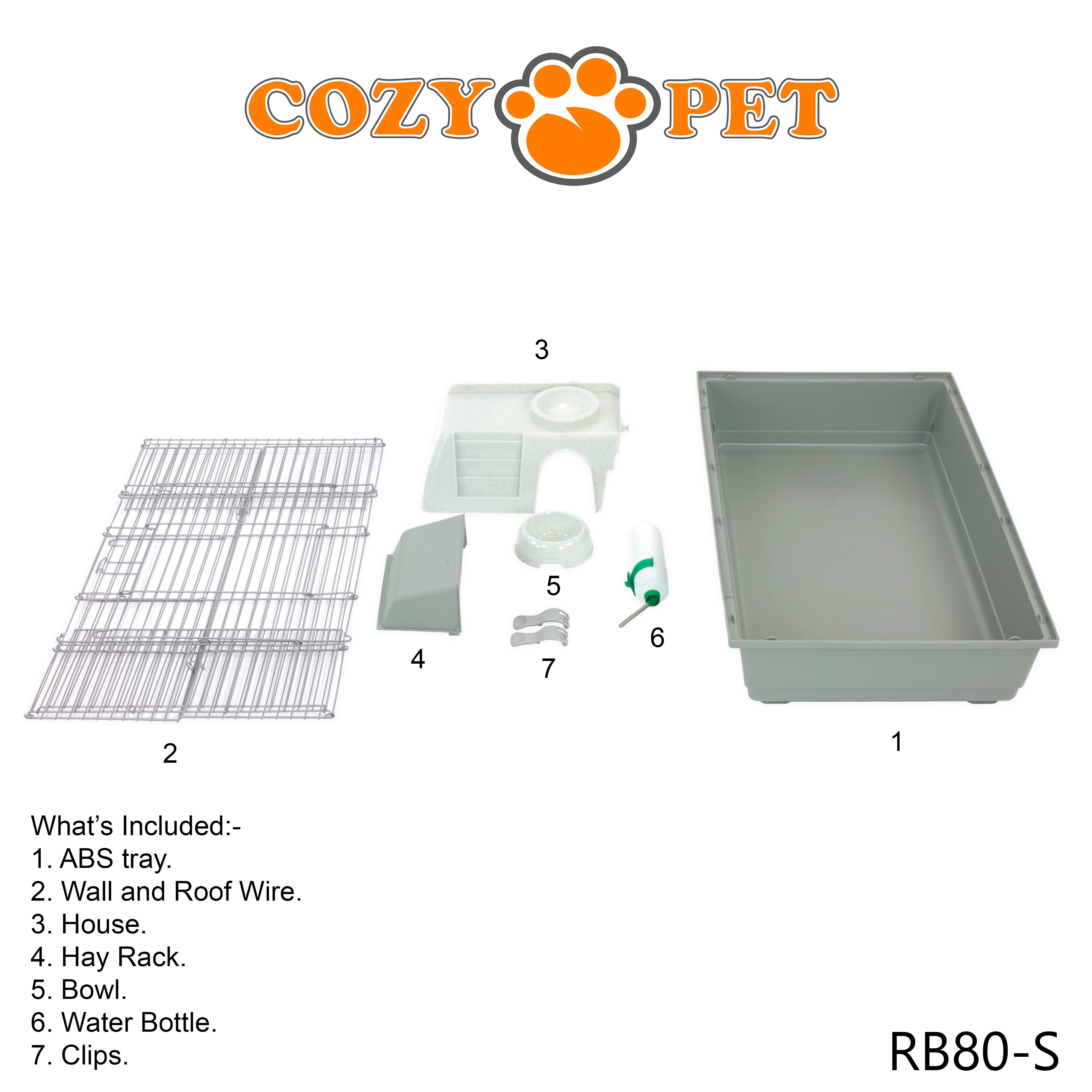 Rabbit Guinea Pig Indoor Cage by Cozy Pet 80cm for Rat, Chinchilla, Small Animals Hutch Model: RB80-S