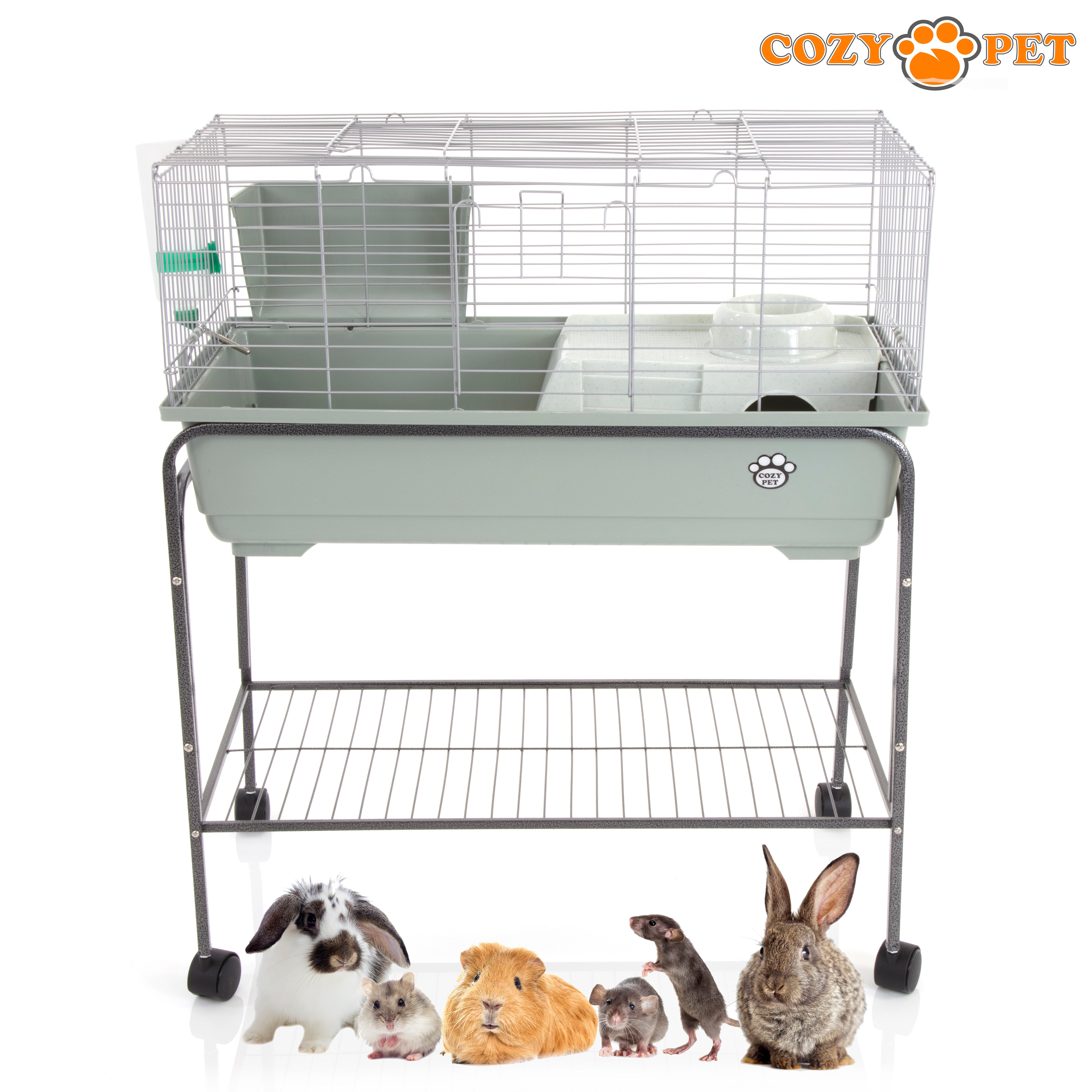 Rabbit Guinea Pig Indoor Cage by Cozy Pet 80cm with Stand for Rat, Chinchilla, Small Animals Hutch Model: RB80-S + RB80ST