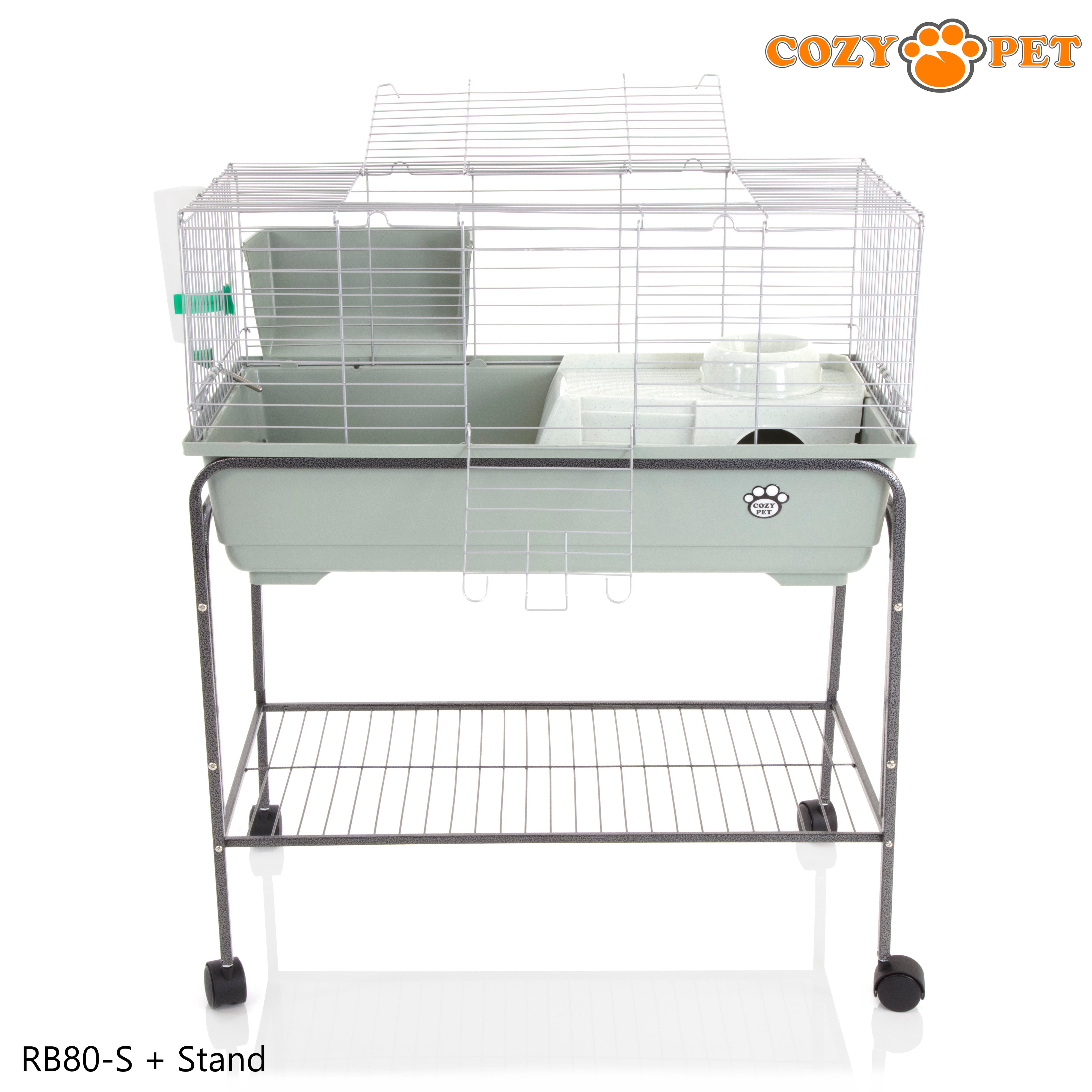 Rabbit Guinea Pig Indoor Cage by Cozy Pet 80cm with Stand for Rat, Chinchilla, Small Animals Hutch Model: RB80-S + RB80ST