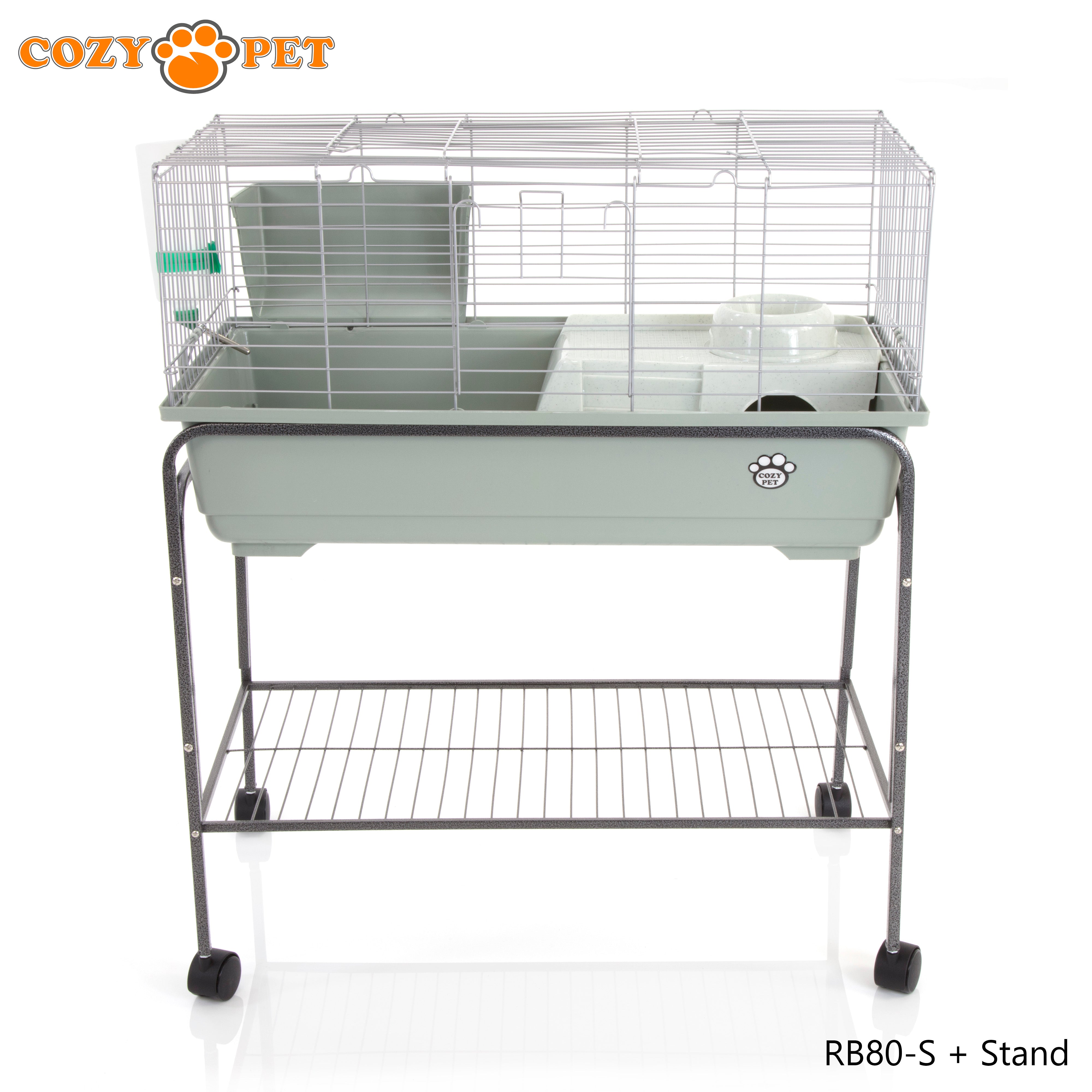 Rabbit Guinea Pig Indoor Cage by Cozy Pet 80cm with Stand for Rat, Chinchilla, Small Animals Hutch Model: RB80-S + RB80ST