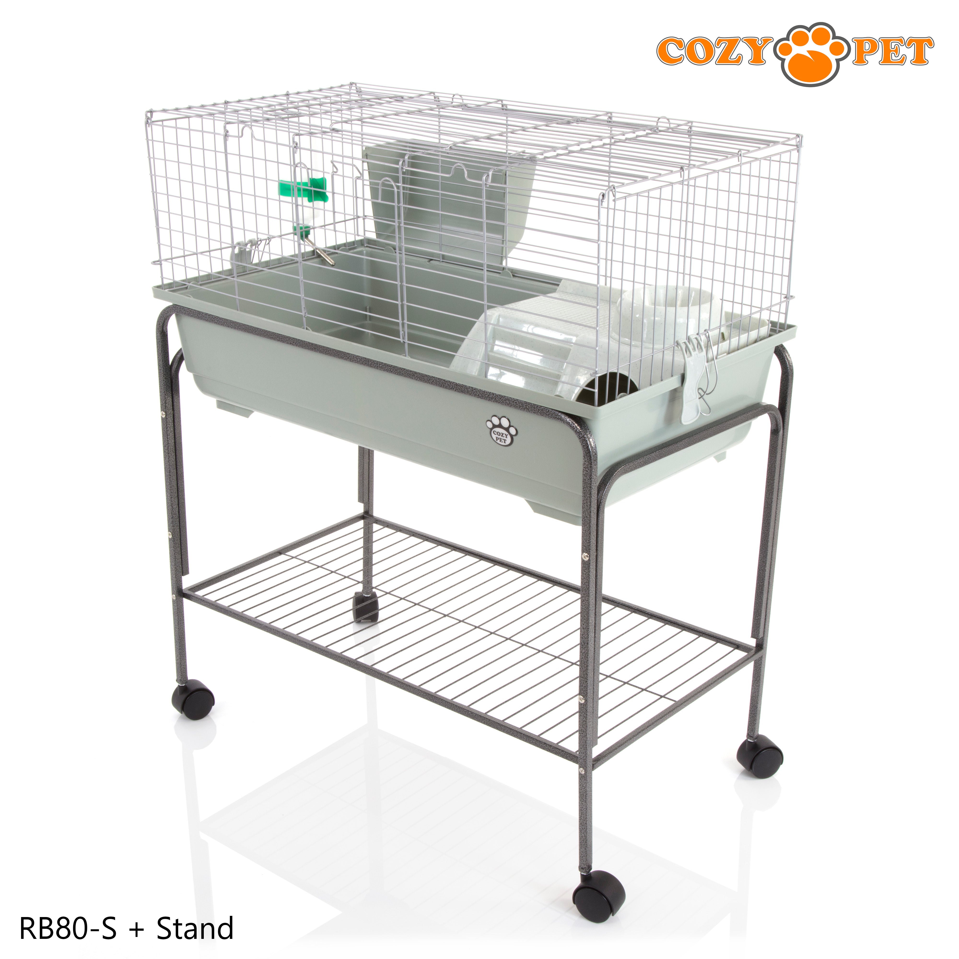 Rabbit Guinea Pig Indoor Cage by Cozy Pet 80cm with Stand for Rat, Chinchilla, Small Animals Hutch Model: RB80-S + RB80ST