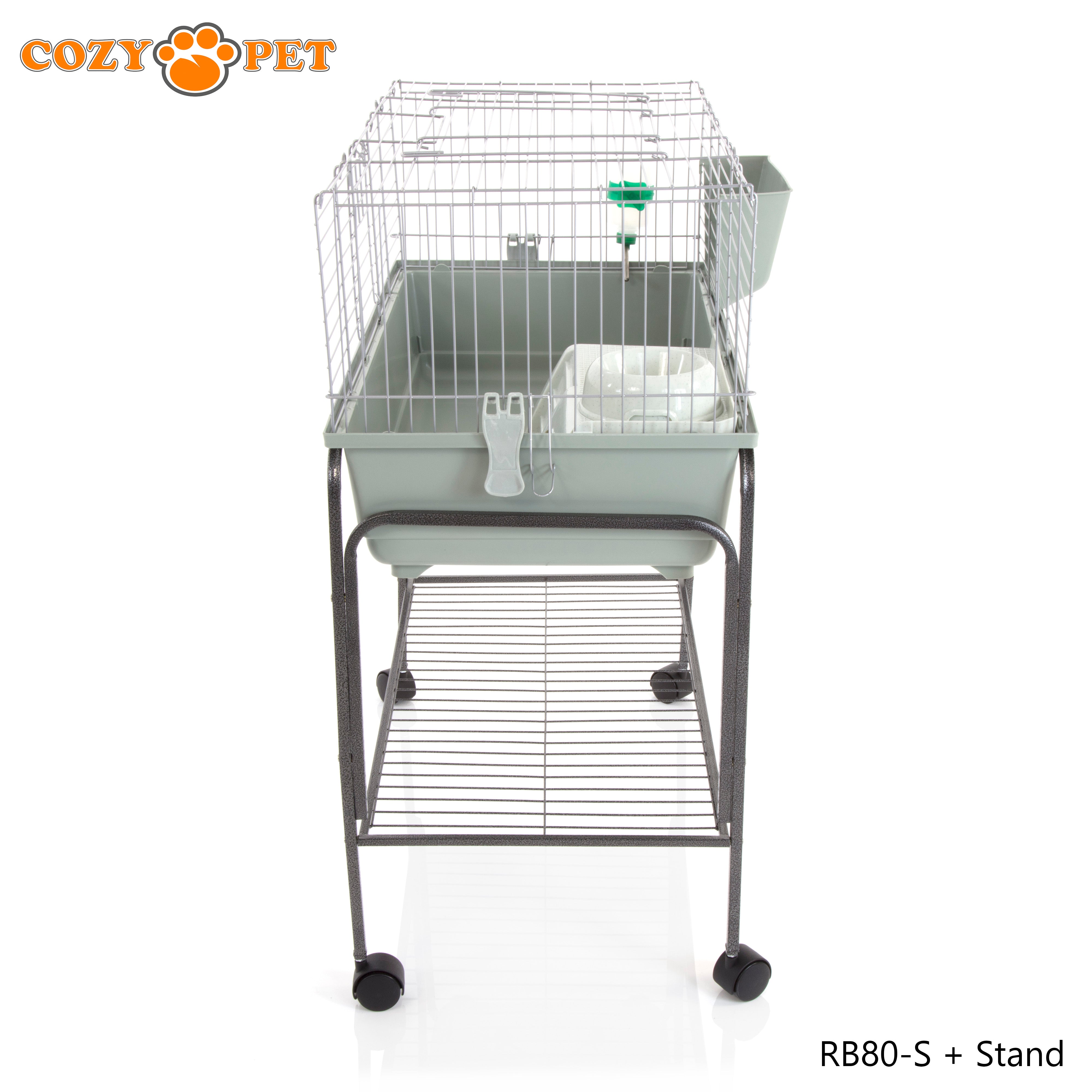 Rabbit Guinea Pig Indoor Cage by Cozy Pet 80cm with Stand for Rat, Chinchilla, Small Animals Hutch Model: RB80-S + RB80ST