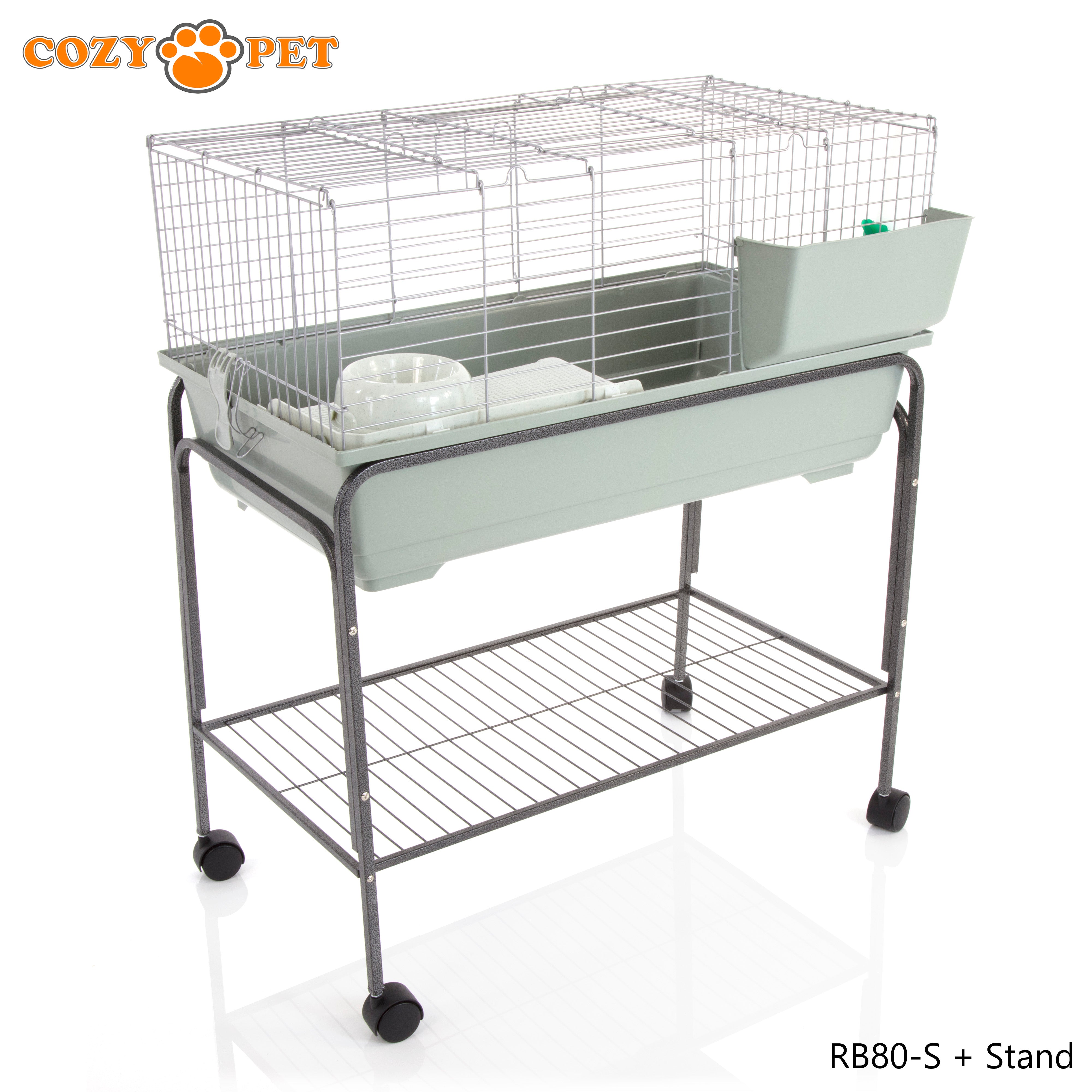 Rabbit Guinea Pig Indoor Cage by Cozy Pet 80cm with Stand for Rat, Chinchilla, Small Animals Hutch Model: RB80-S + RB80ST