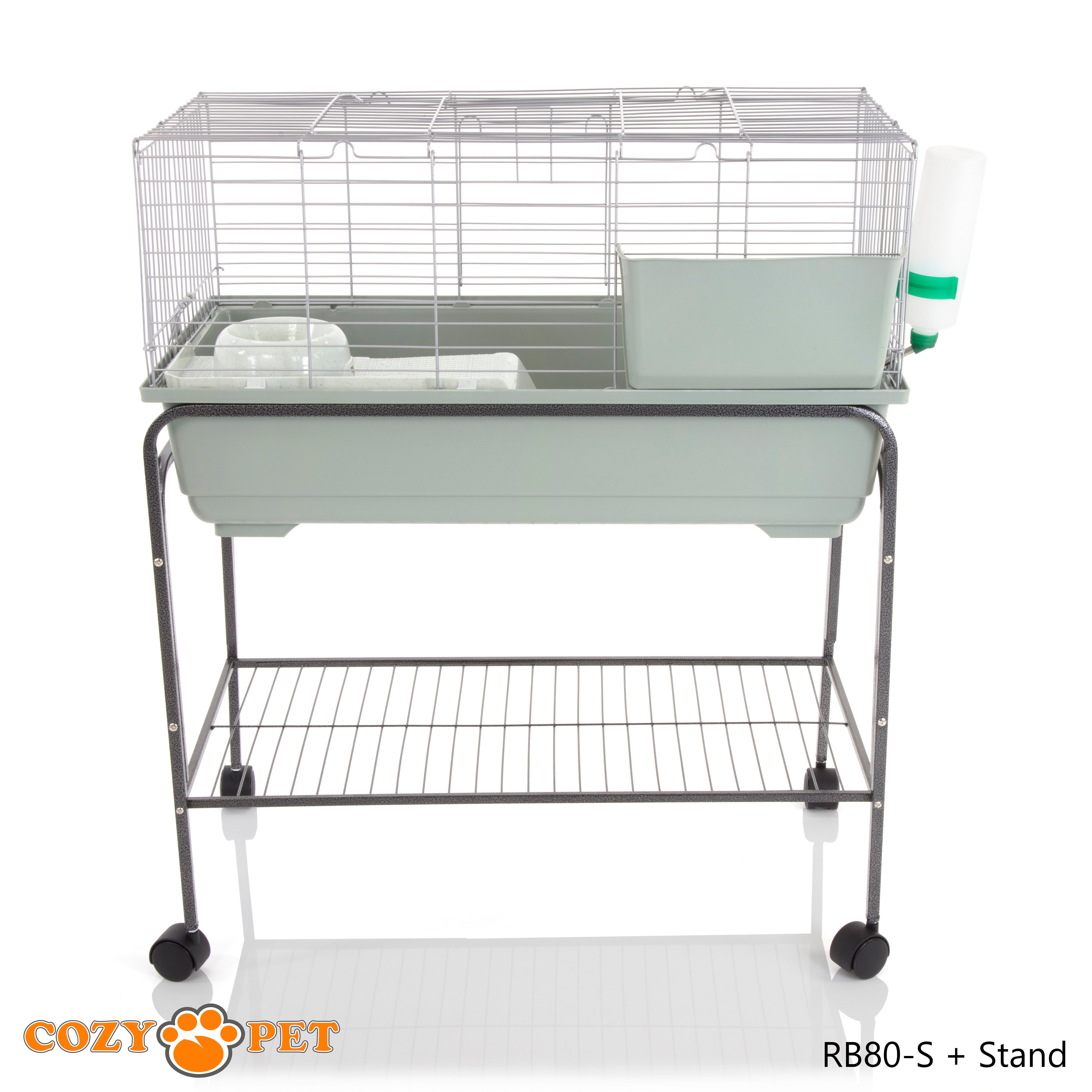 Rabbit Guinea Pig Indoor Cage by Cozy Pet 80cm with Stand for Rat, Chinchilla, Small Animals Hutch Model: RB80-S + RB80ST