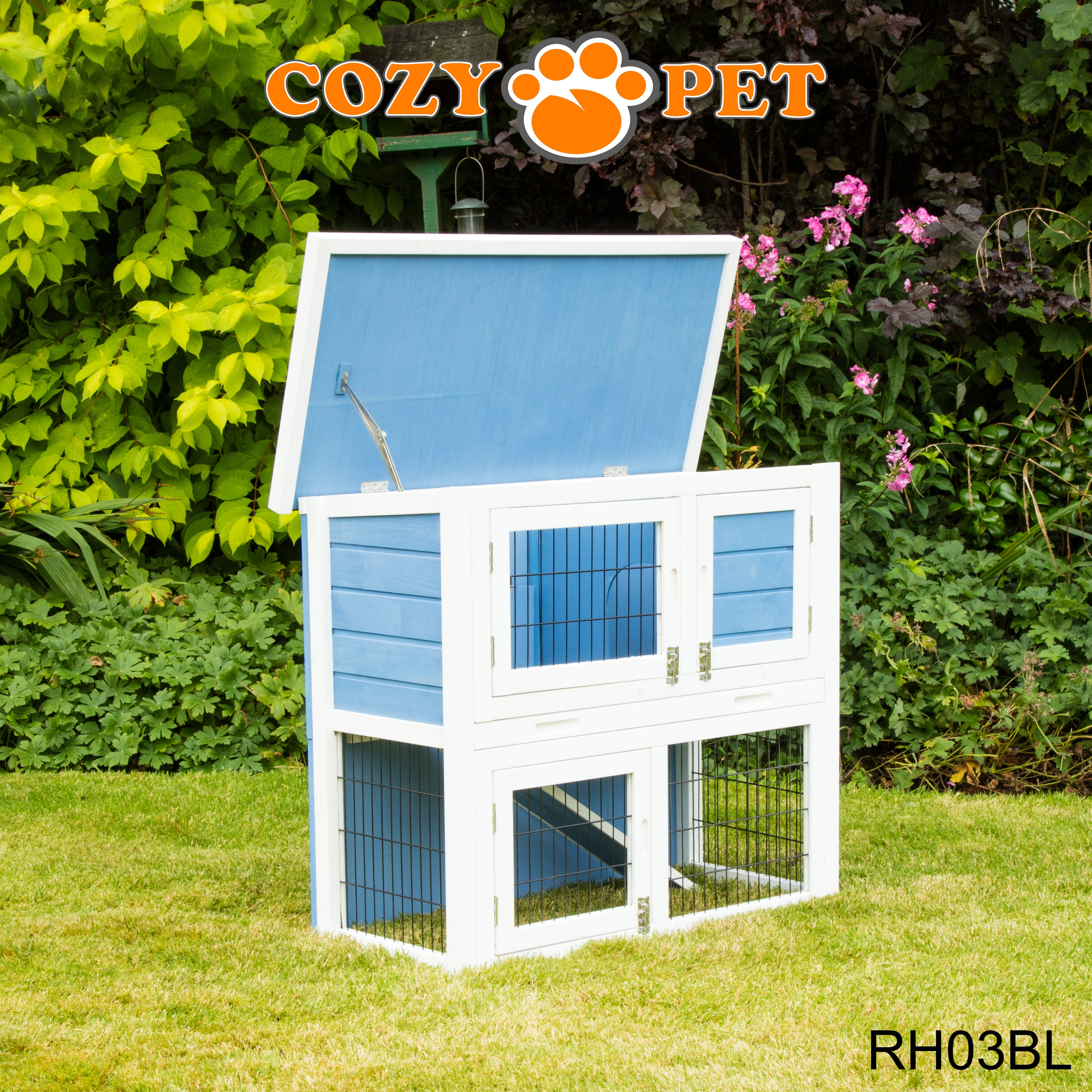 Rabbit Hutch 3ft by Cozy Pet - Blue - RH03BL