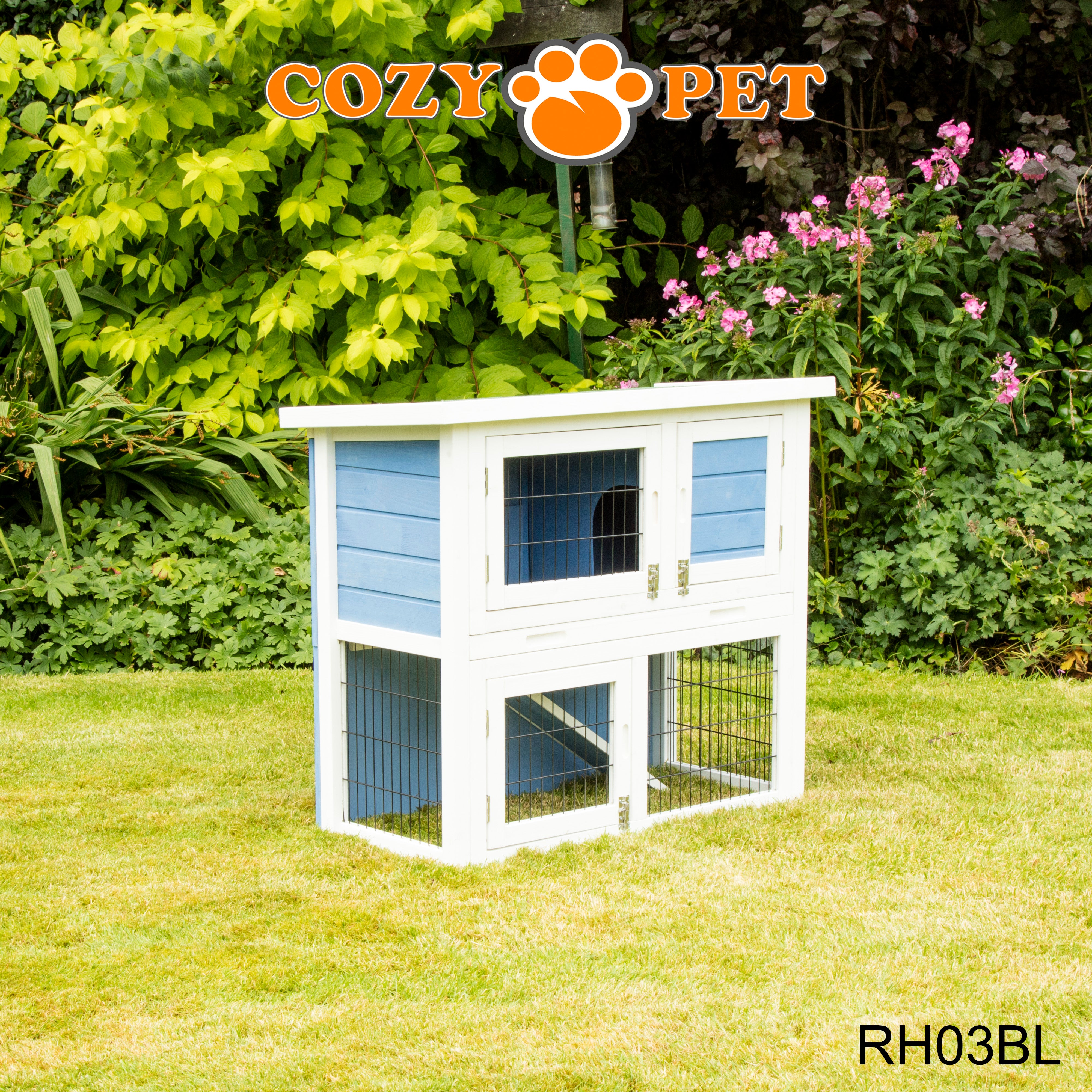 Rabbit Hutch 3ft by Cozy Pet - Blue - RH03BL