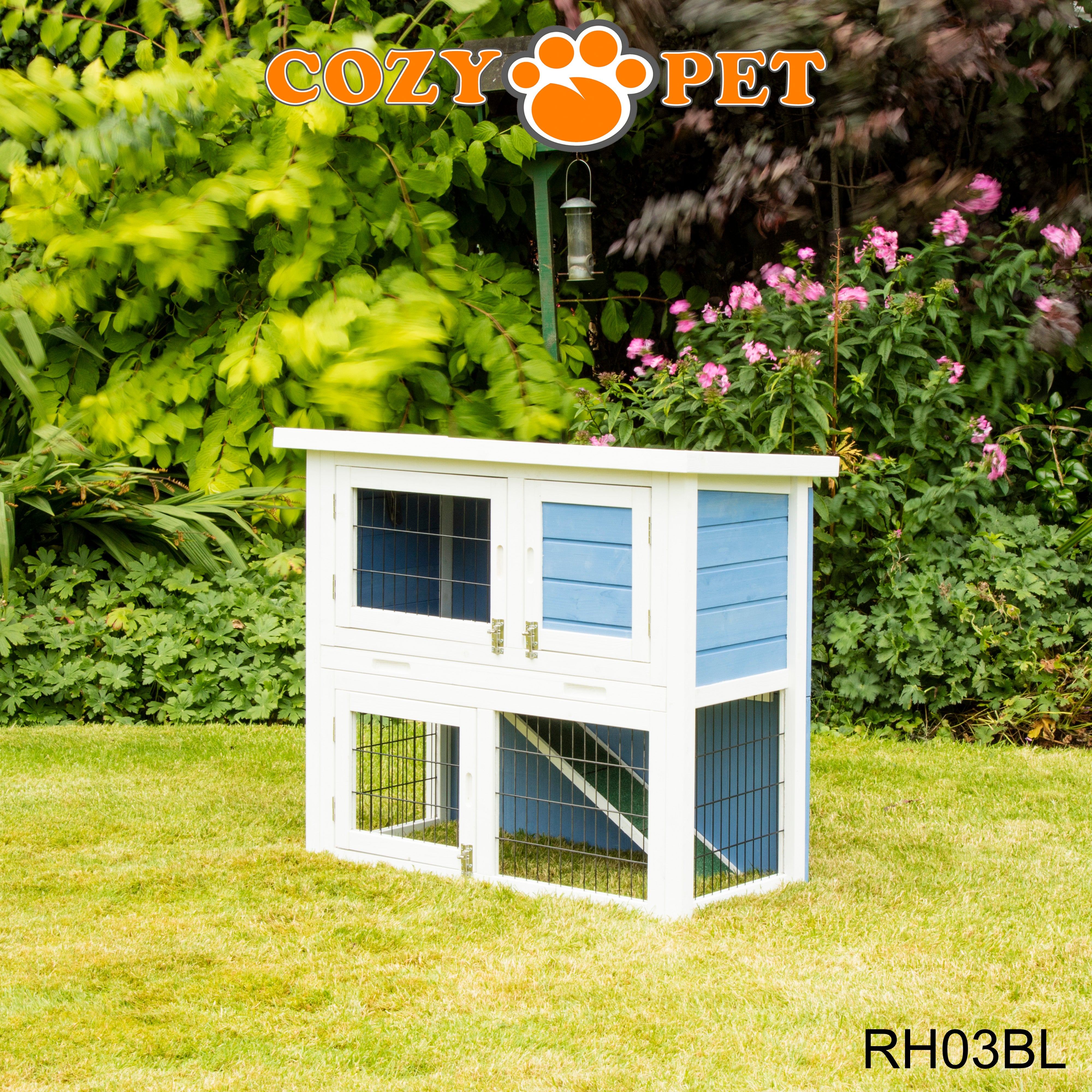 Rabbit Hutch 3ft by Cozy Pet - Blue - RH03BL