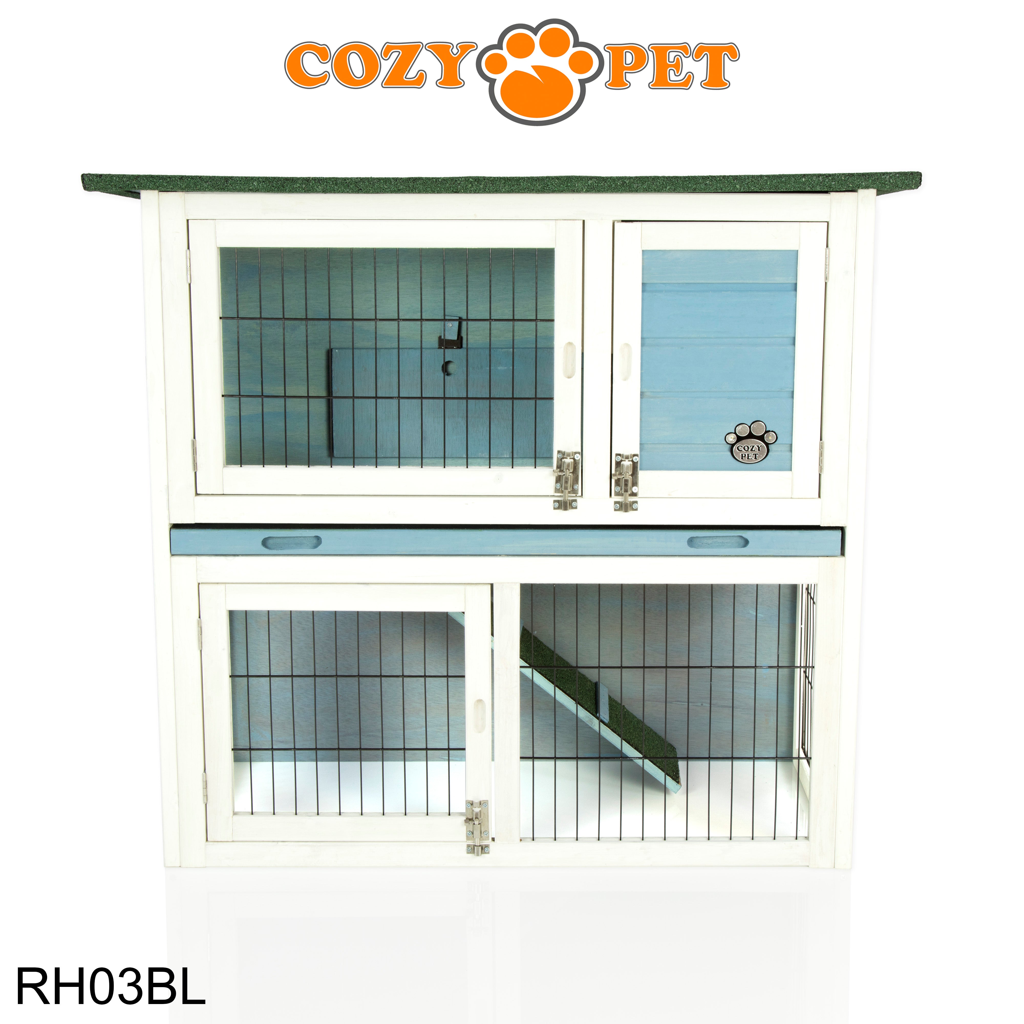 Rabbit Hutch 3ft by Cozy Pet - Blue - RH03BL