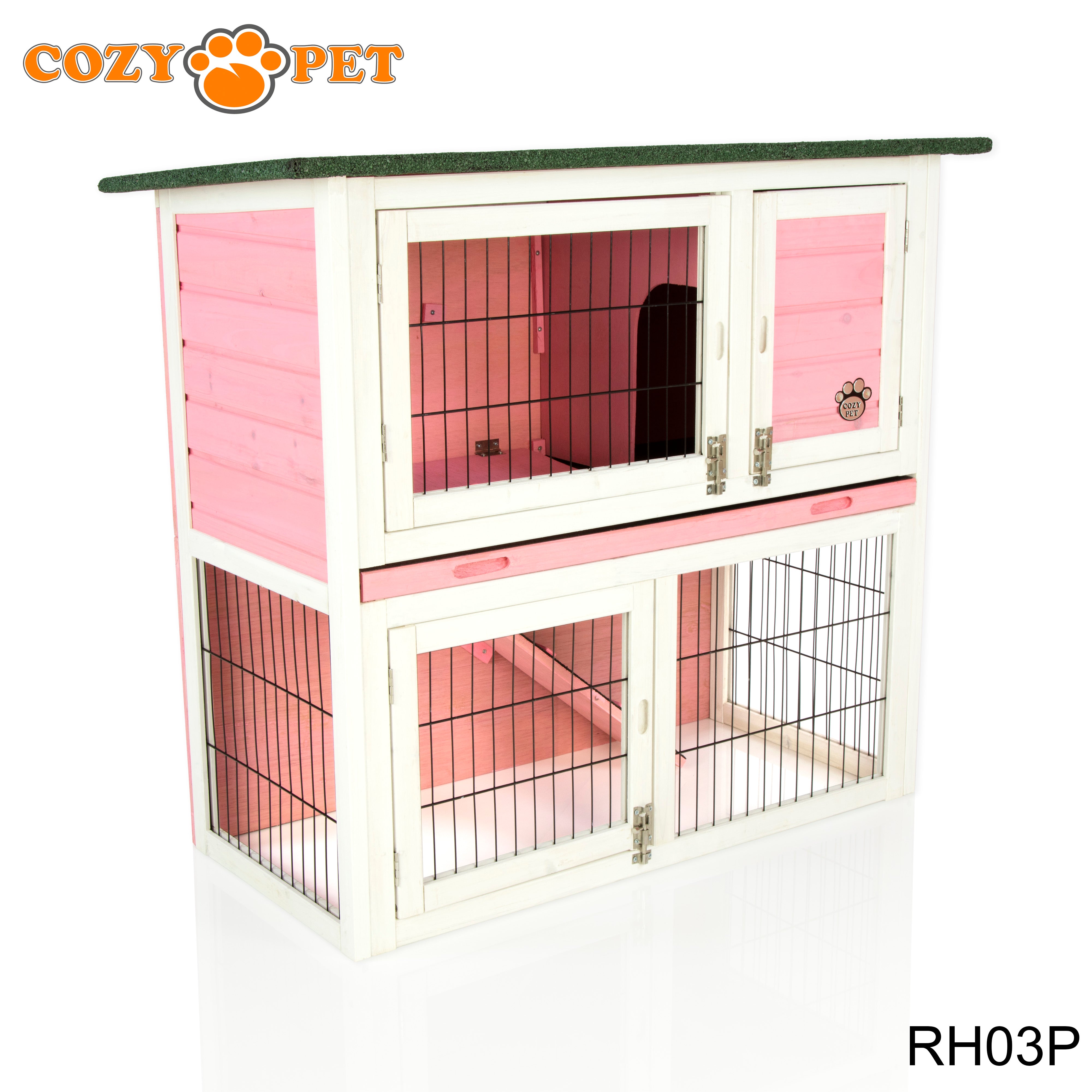 Rabbit Hutch 3ft by Cozy Pet Pink RH03P