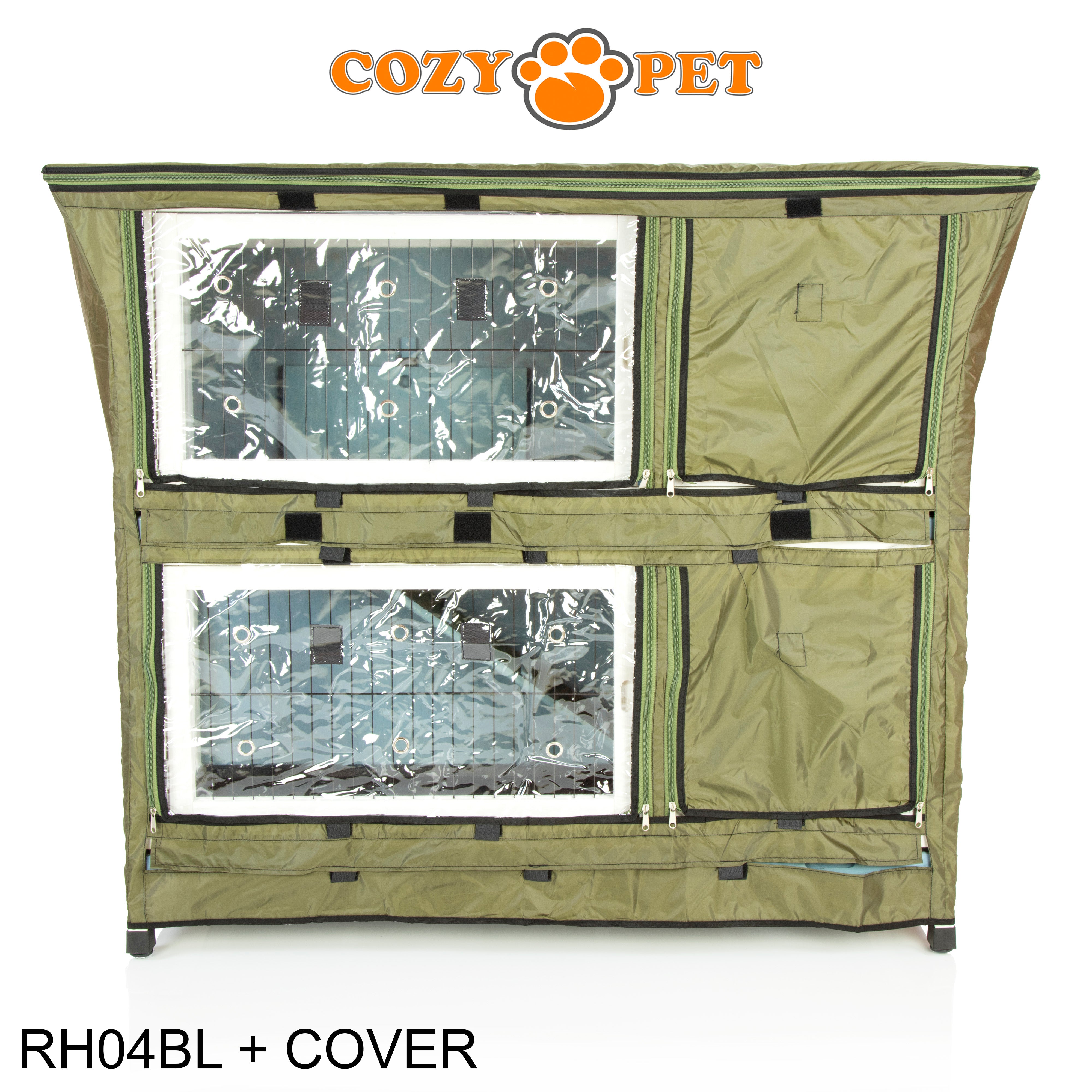 Rabbit Hutch 4ft by Cozy Pet with Cover - Blue - RH04BL + RH04C