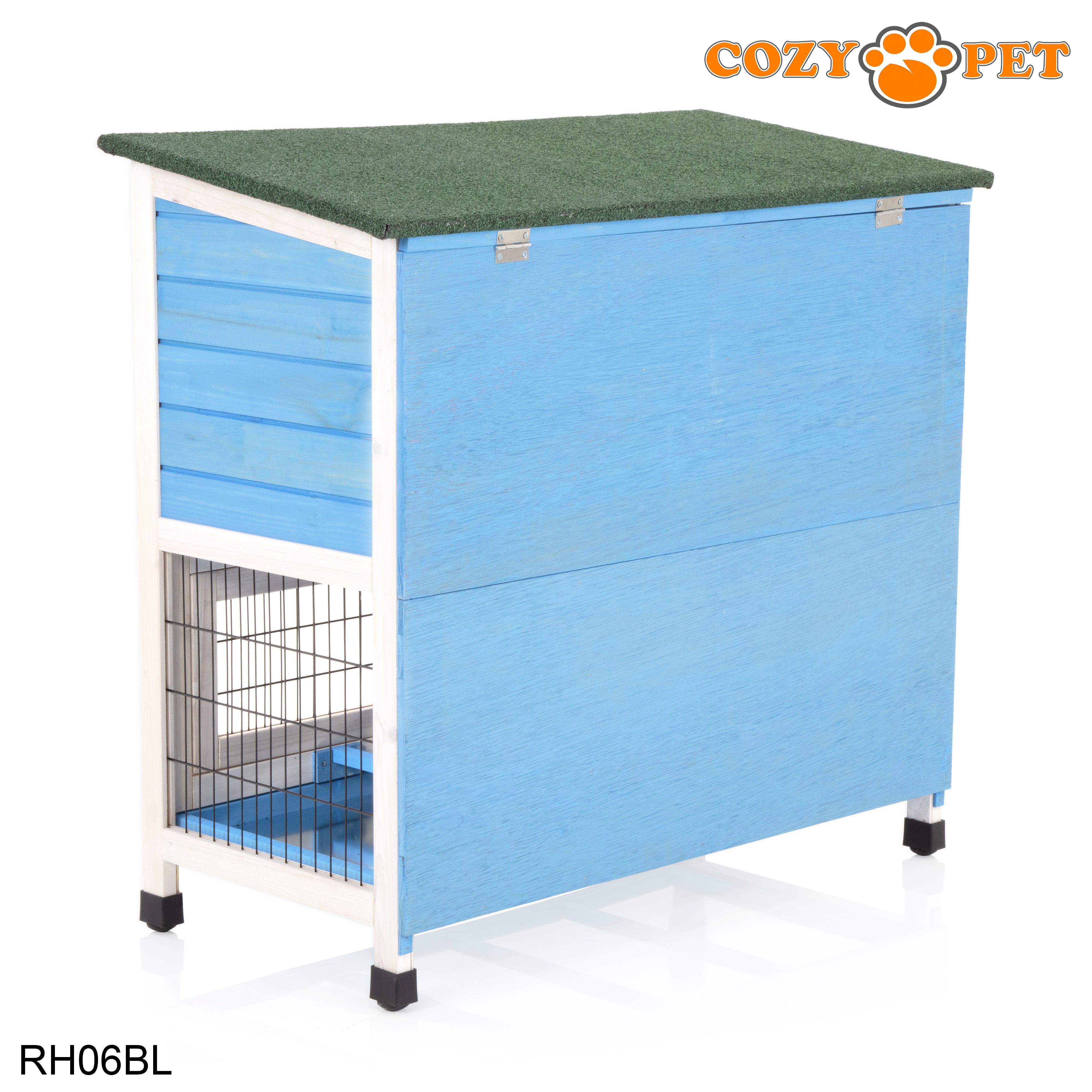 Rabbit Hutch 3ft with Cover by Cozy Pet - Blue - RH06BL + RH06C