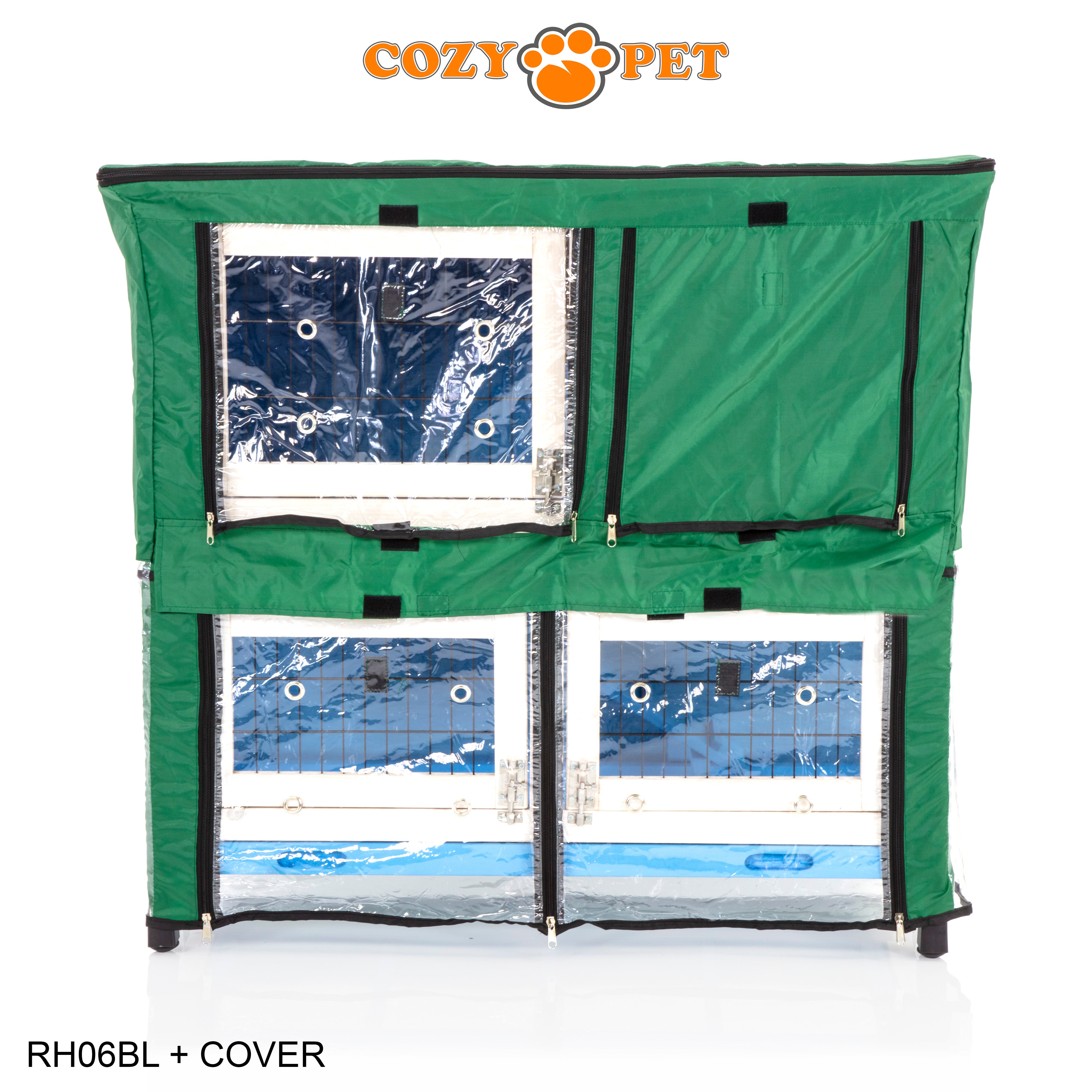 Rabbit Hutch 3ft with Cover by Cozy Pet - Blue - RH06BL + RH06C