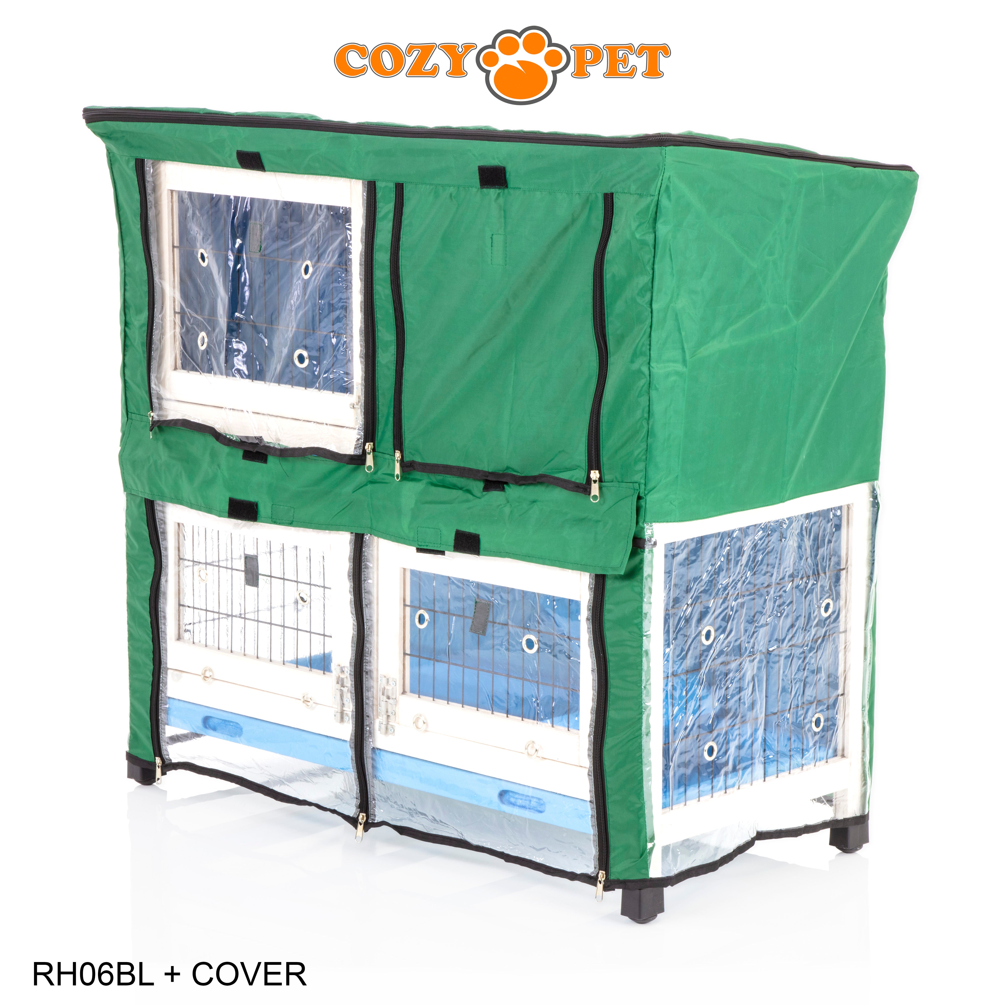 Rabbit Hutch 3ft with Cover by Cozy Pet - Blue - RH06BL + RH06C