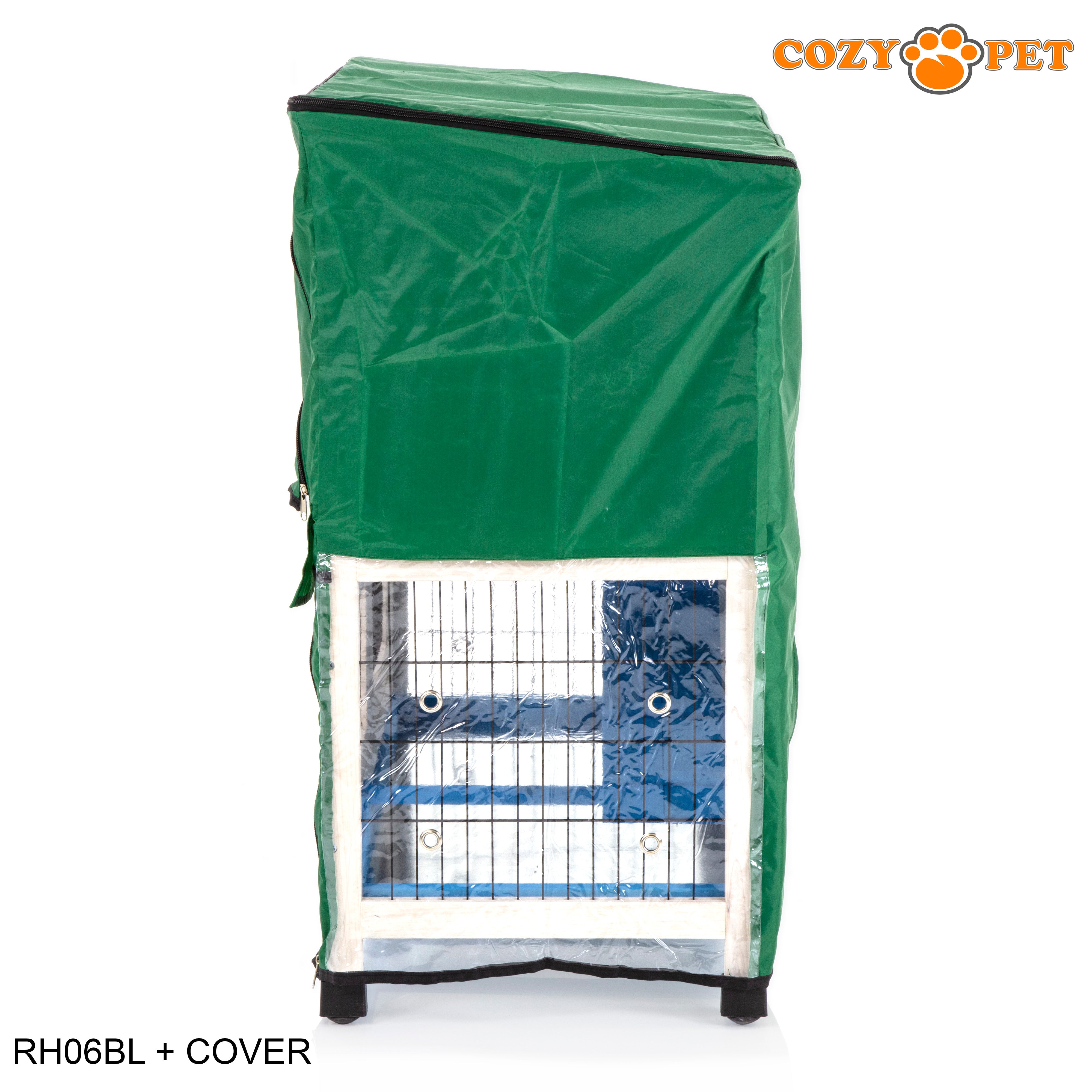 Rabbit Hutch 3ft with Cover by Cozy Pet - Blue - RH06BL + RH06C