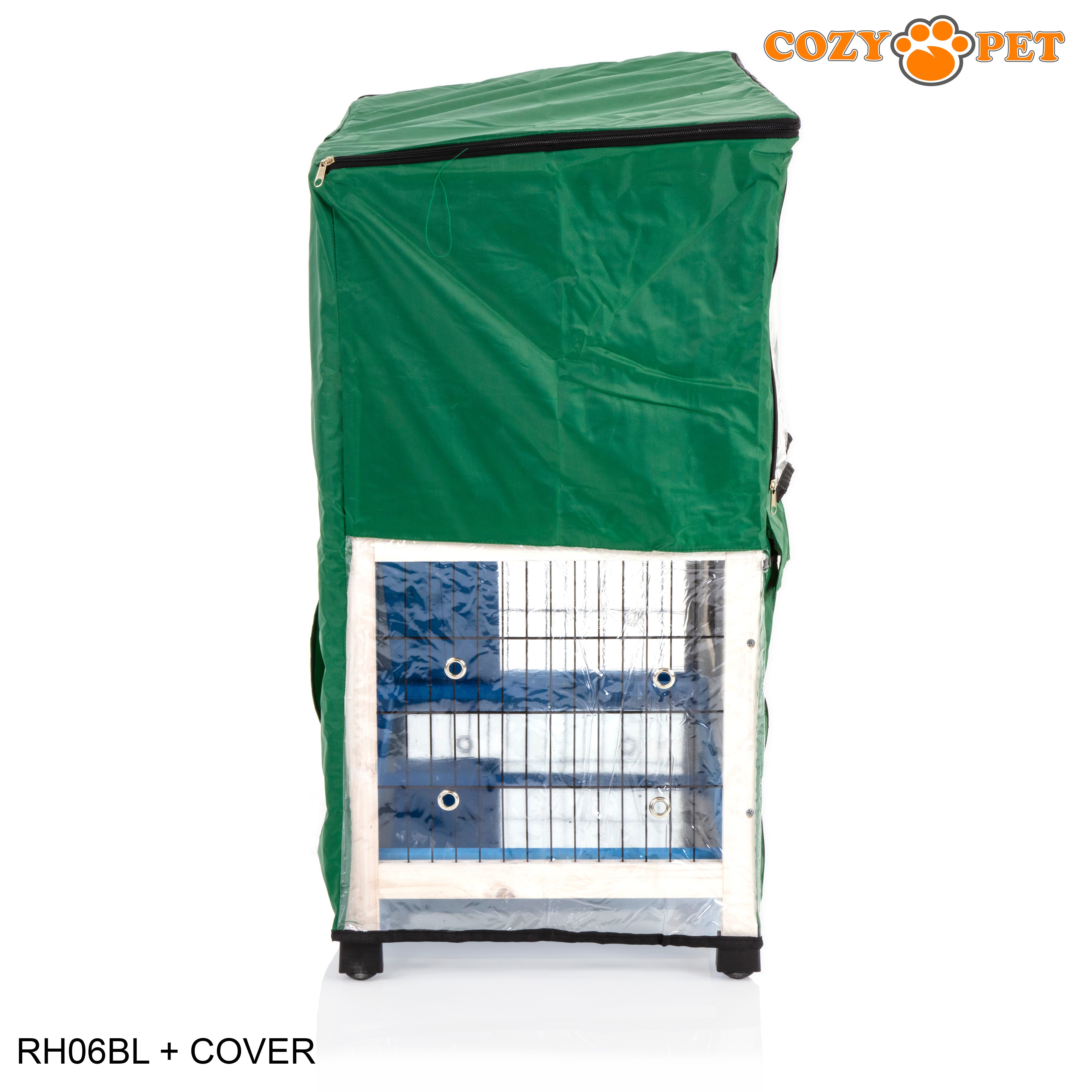 Rabbit Hutch 3ft with Cover by Cozy Pet - Blue - RH06BL + RH06C