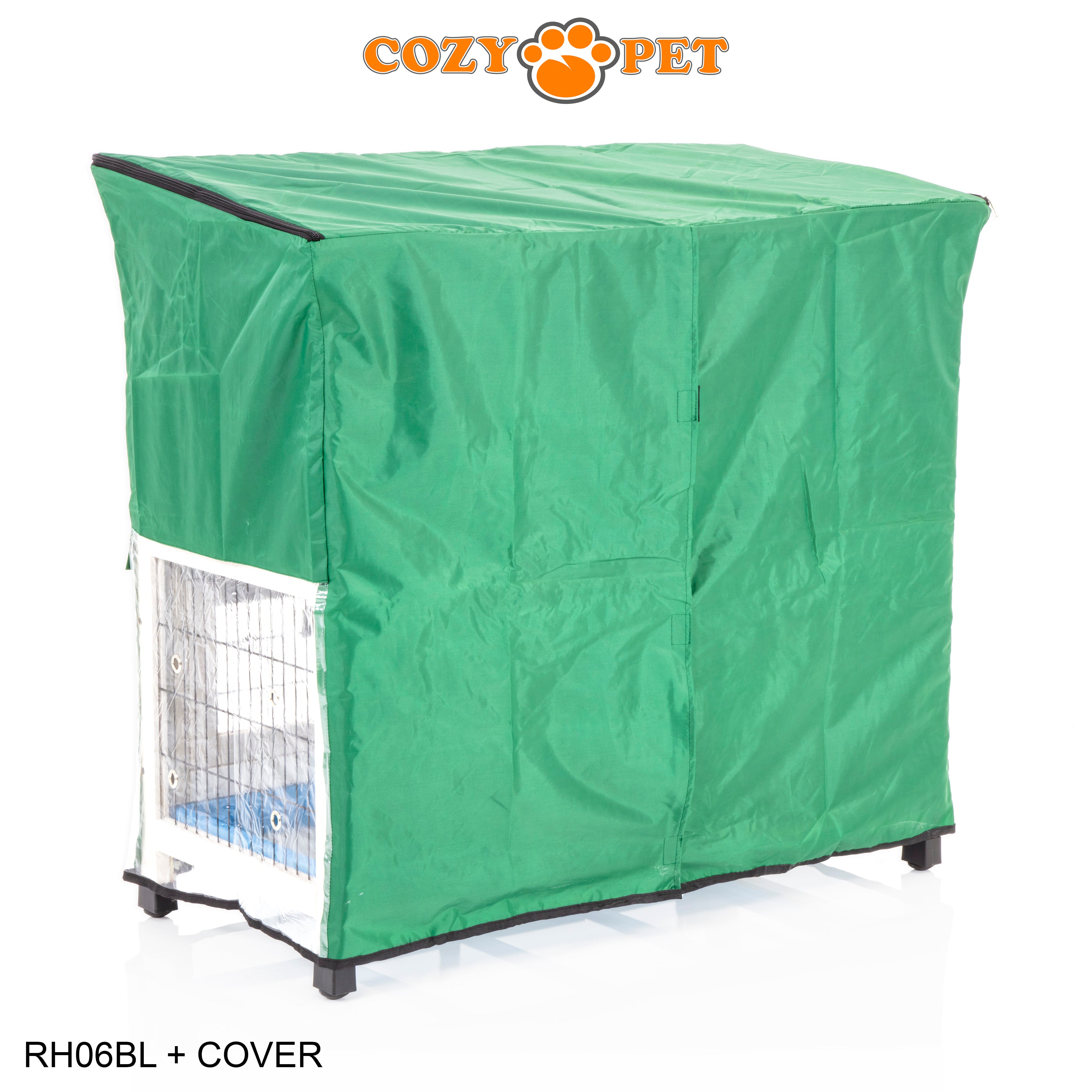 Rabbit Hutch 3ft with Cover by Cozy Pet - Blue - RH06BL + RH06C