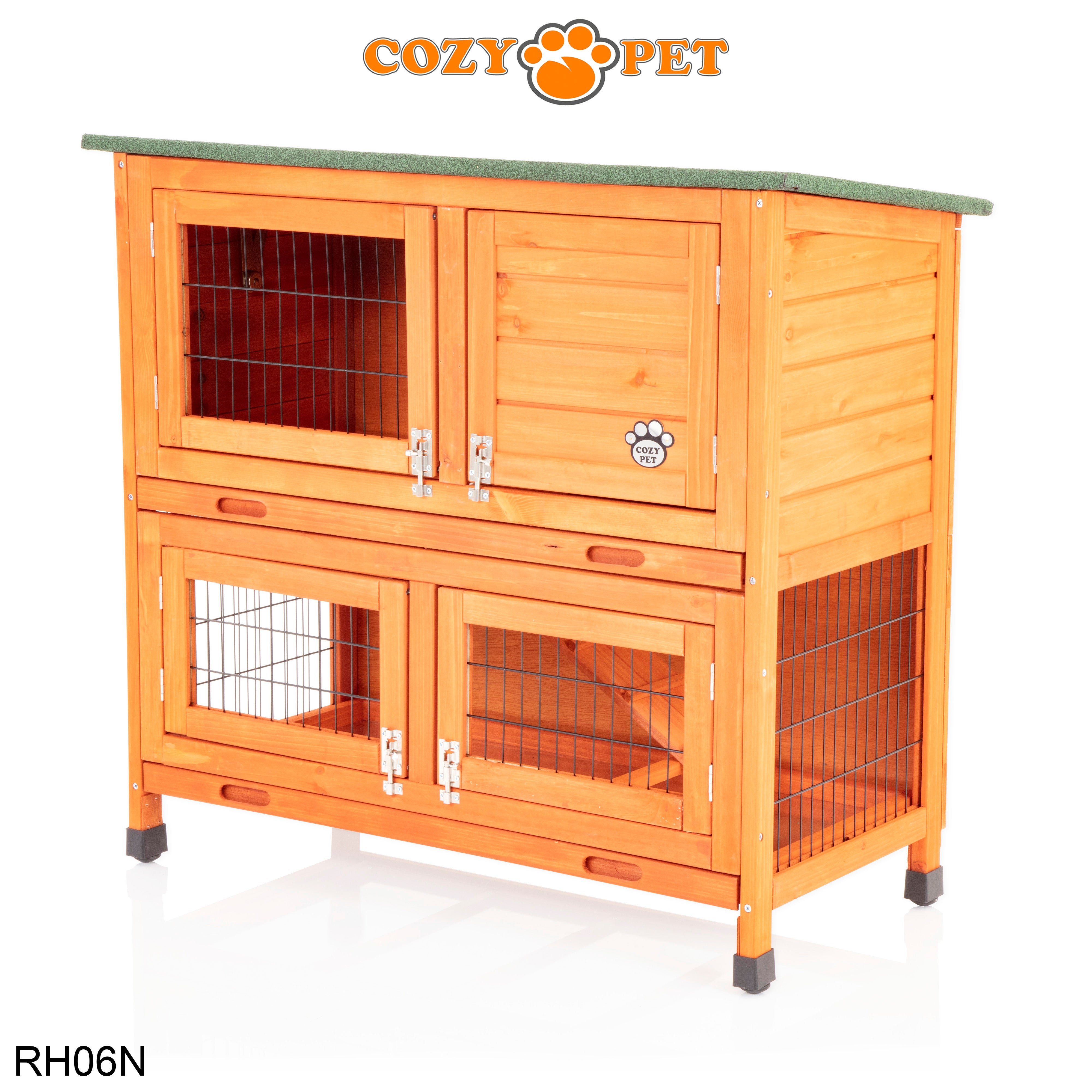 Rabbit Hutch 3ft with Cover by Cozy Pet - Natural - RH06N + RH06C