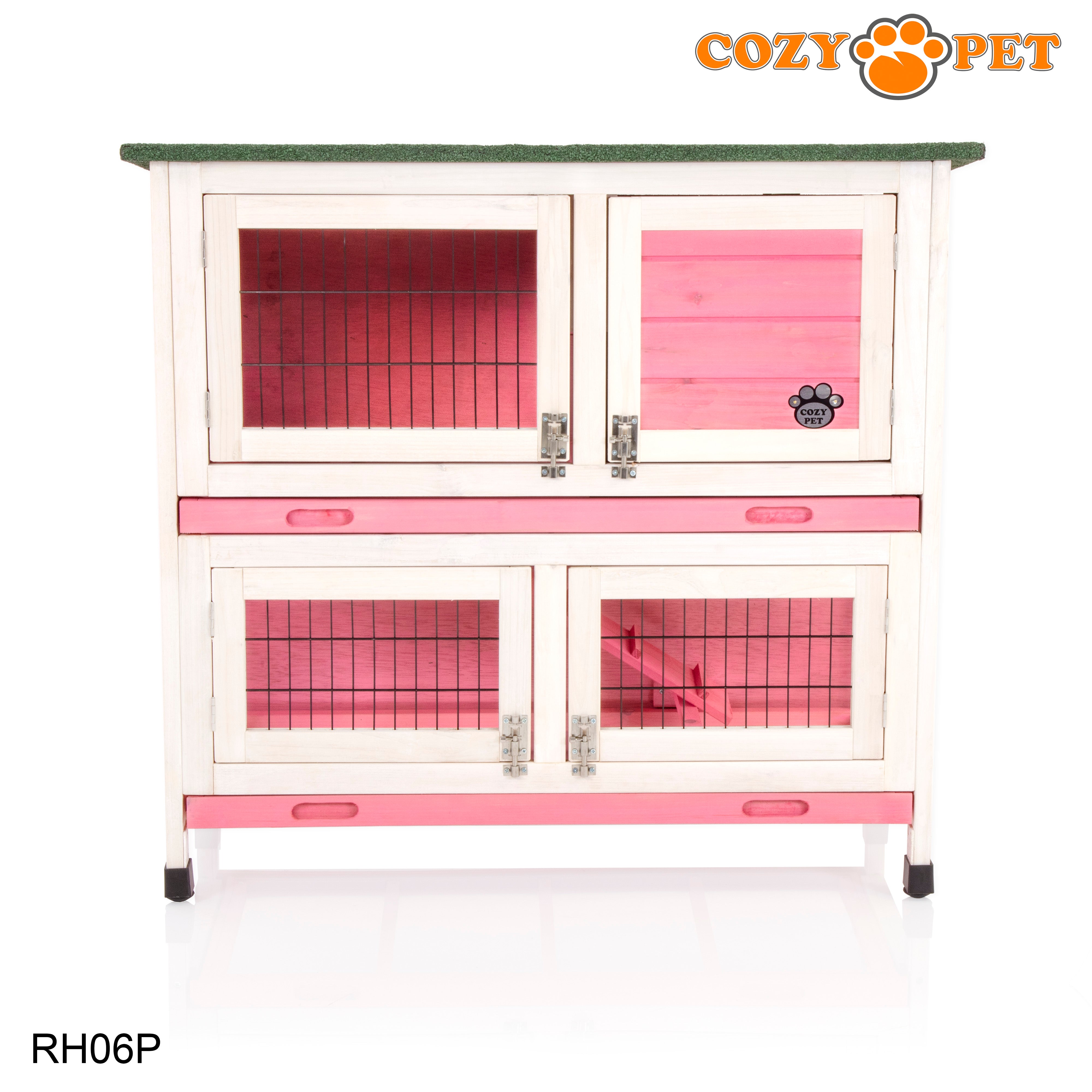 Rabbit Hutch 3ft with Cover by Cozy Pet - Pink - RH06P + RH06C