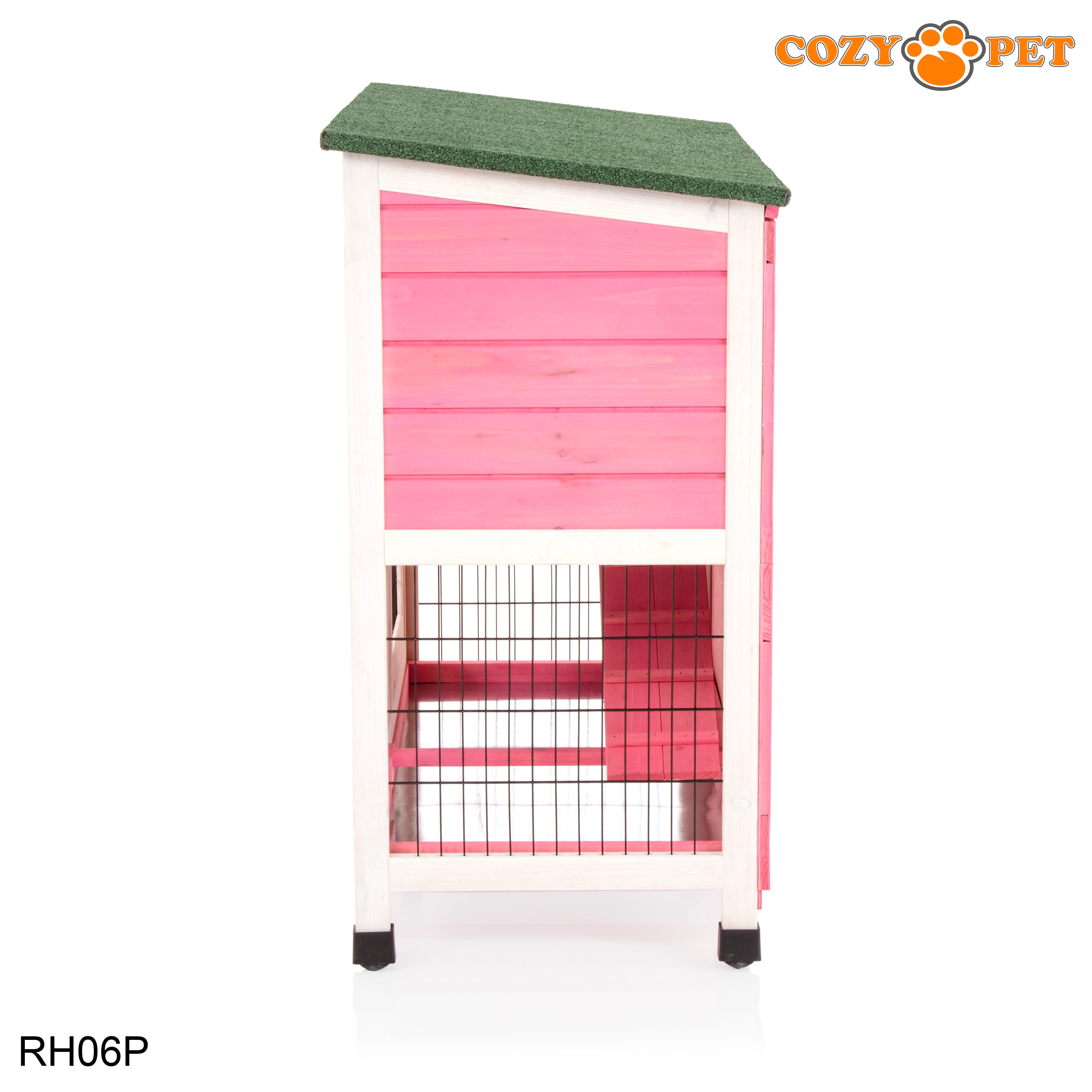 Rabbit Hutch 3ft with Cover by Cozy Pet - Pink - RH06P + RH06C