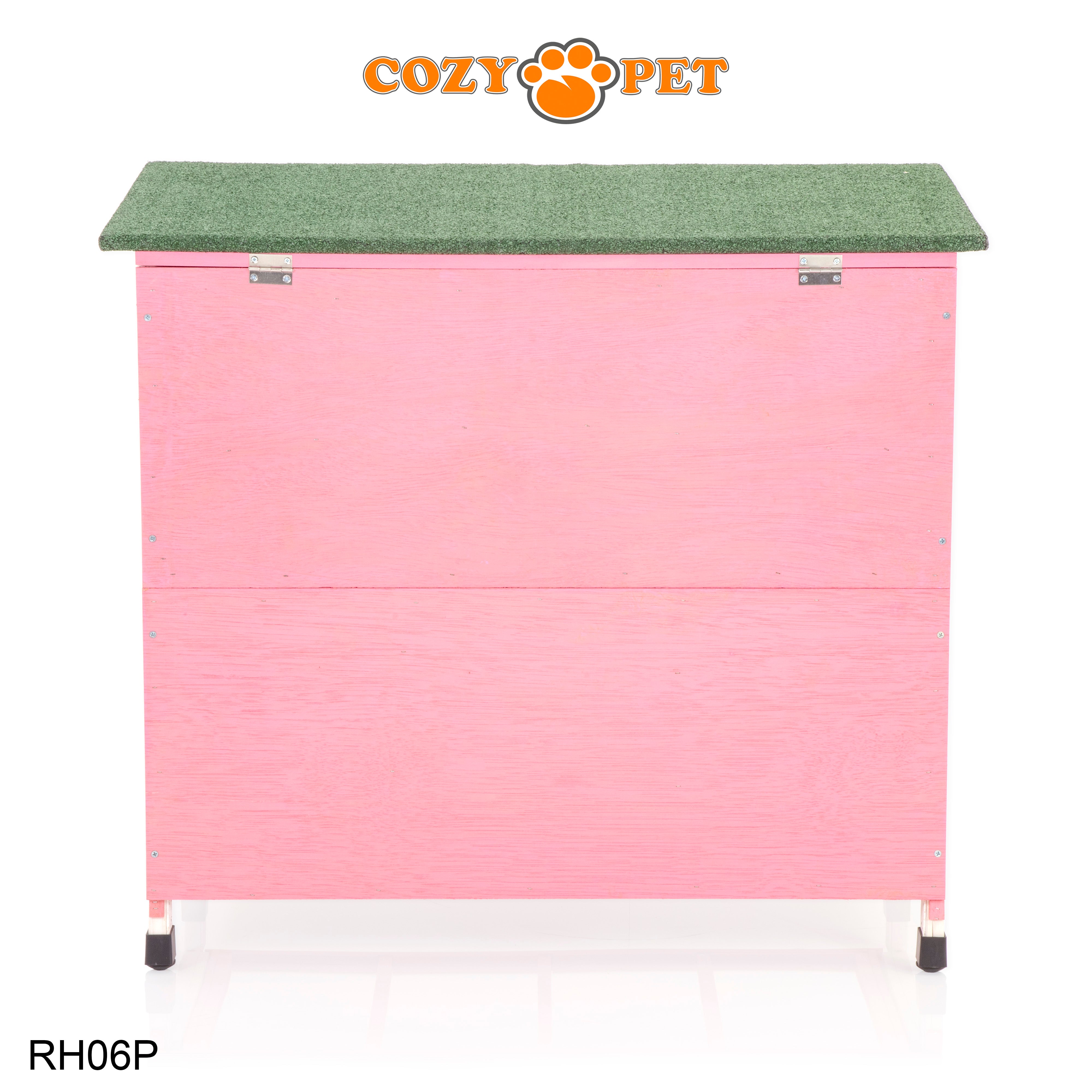 Rabbit Hutch 3ft with Cover by Cozy Pet - Pink - RH06P + RH06C