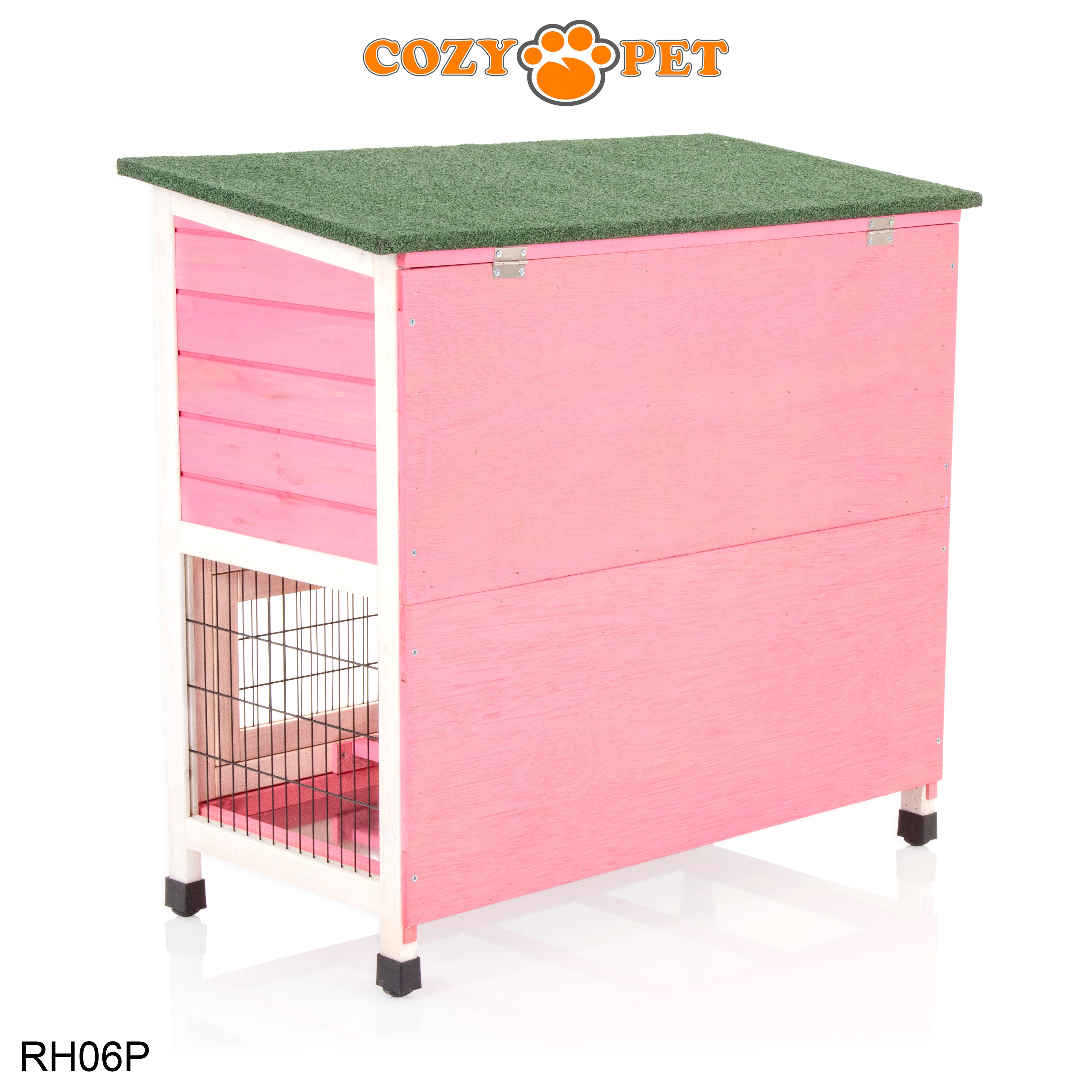 Rabbit Hutch 3ft with Cover by Cozy Pet - Pink - RH06P + RH06C