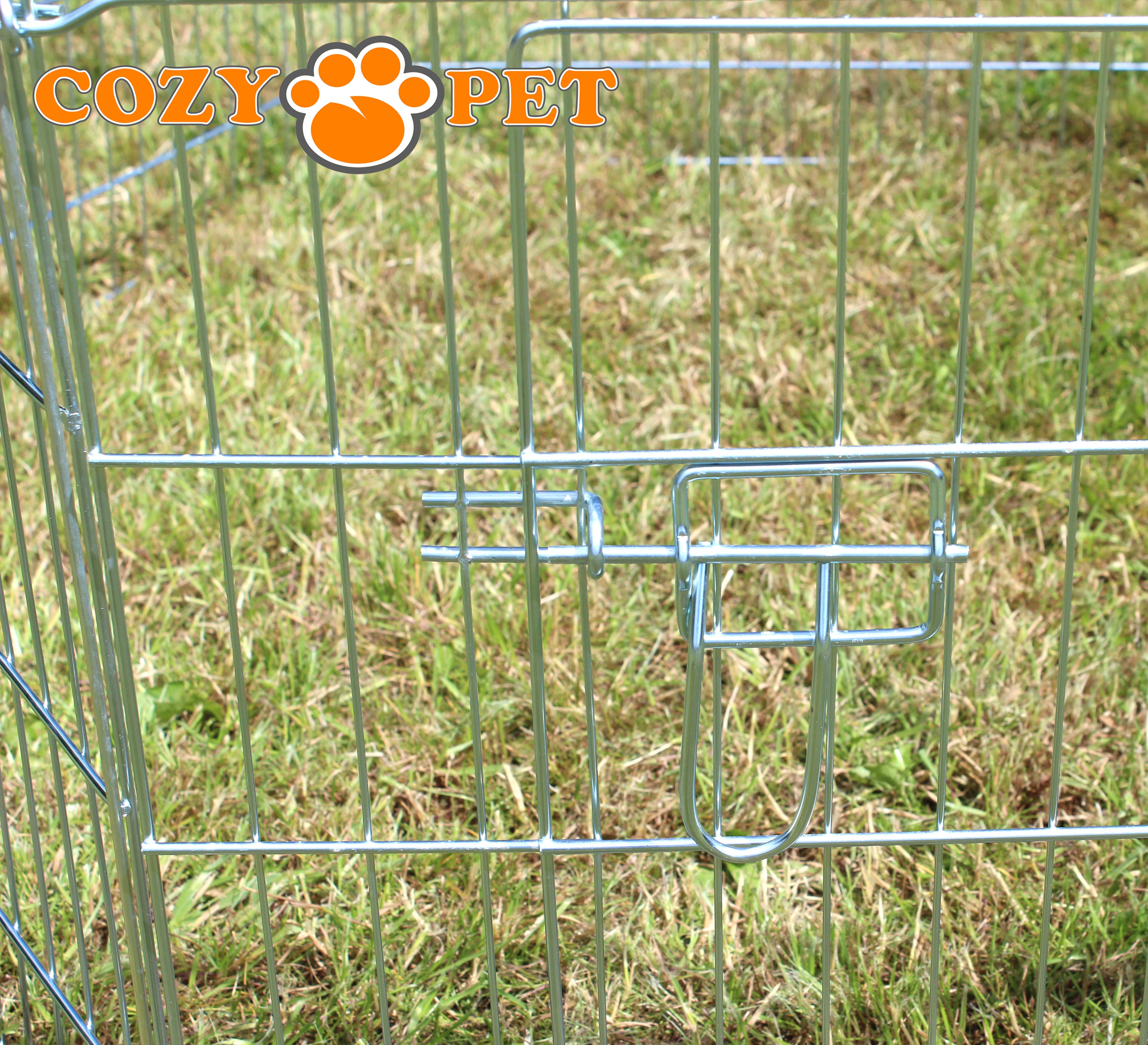 Rabbit Run 6 Panel Galvanised Playpen with Sunshade by Cozy Pet Model RR01