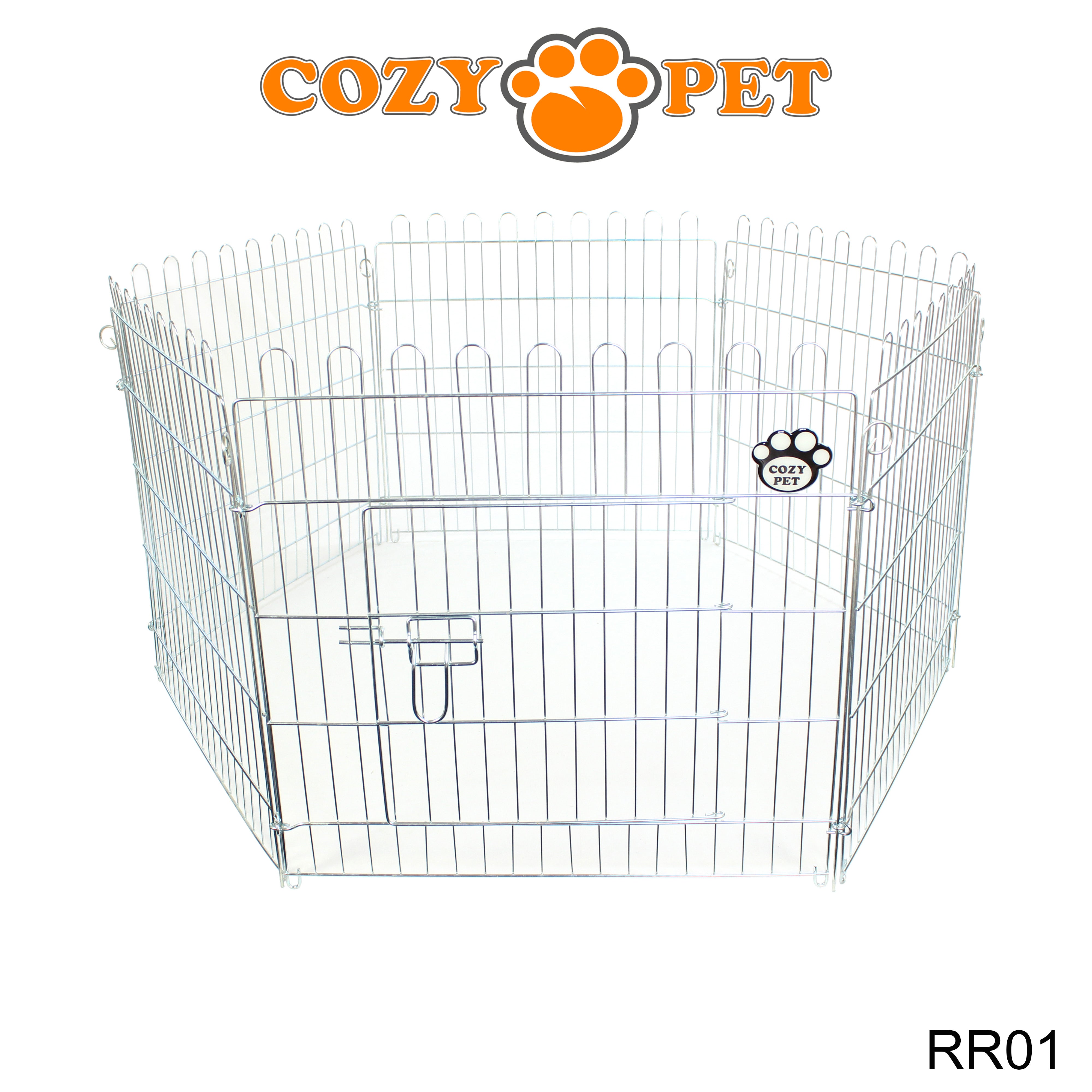 Rabbit Run 6 Panel Galvanised Playpen with Sunshade by Cozy Pet Model RR01